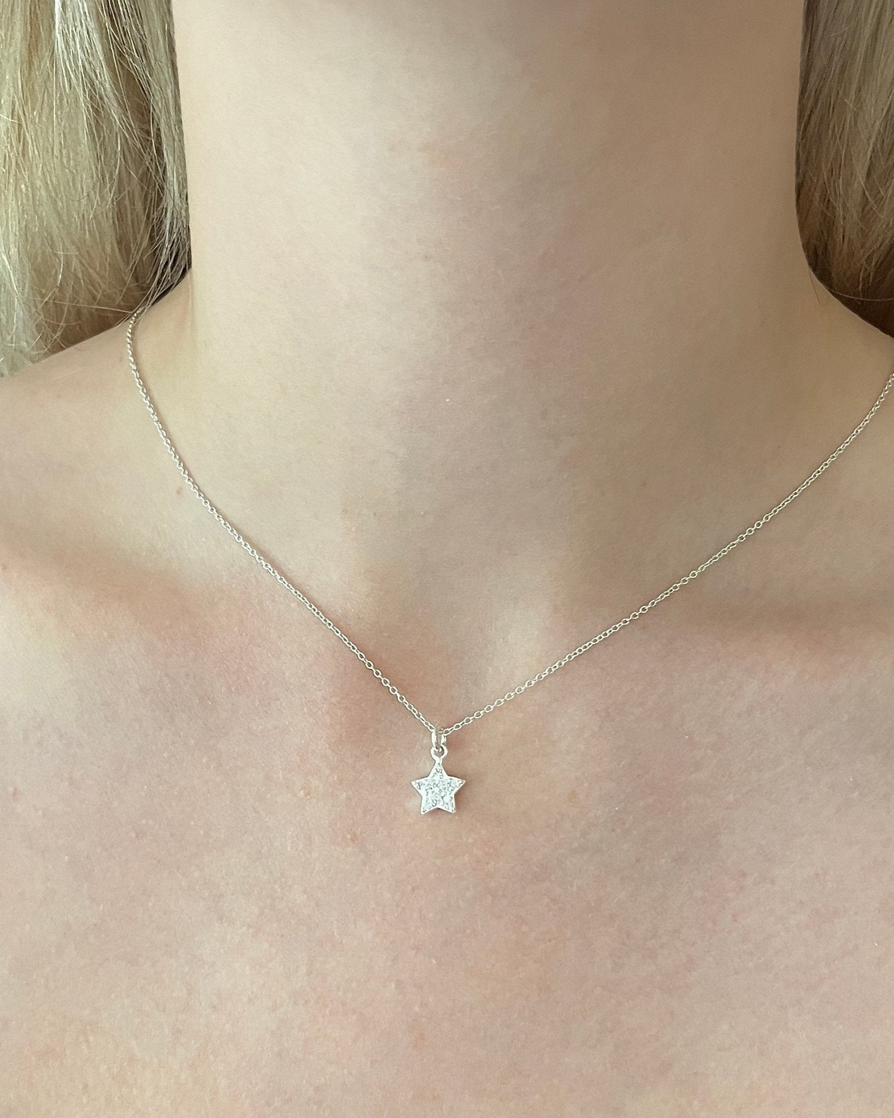 Tiny Star Charm Necklace. Dainty Charm Necklace . Simple and outlet Modern Necklace