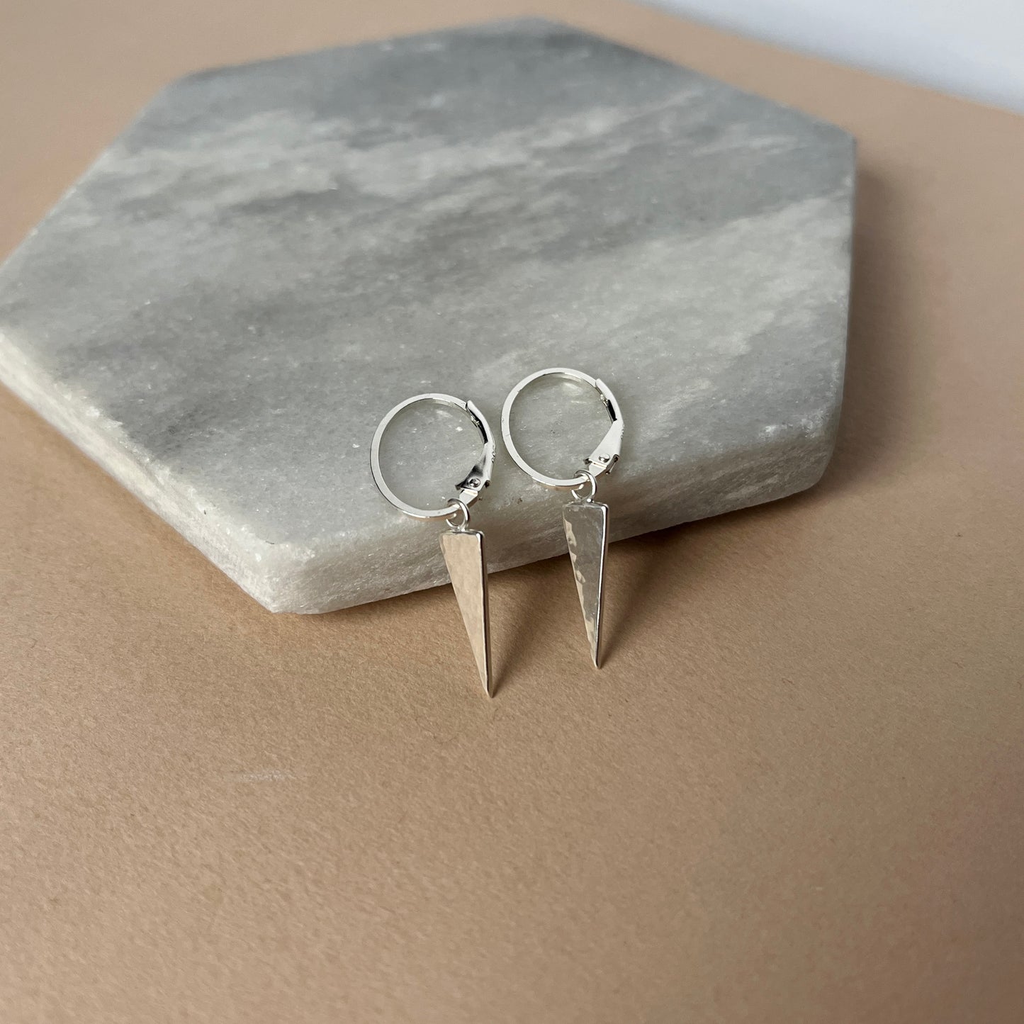 Sterling Silver Oval Hoops and Spikes