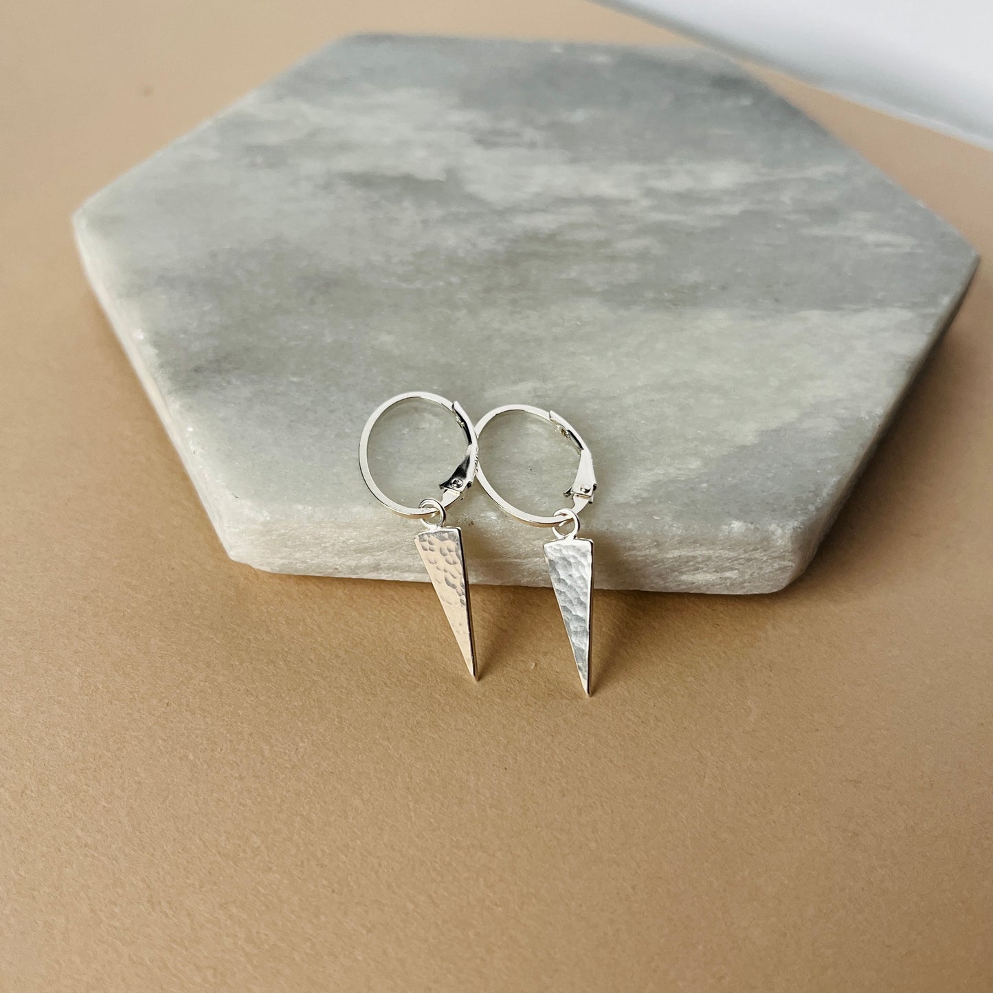 Sterling Silver Oval Hoops and Spikes