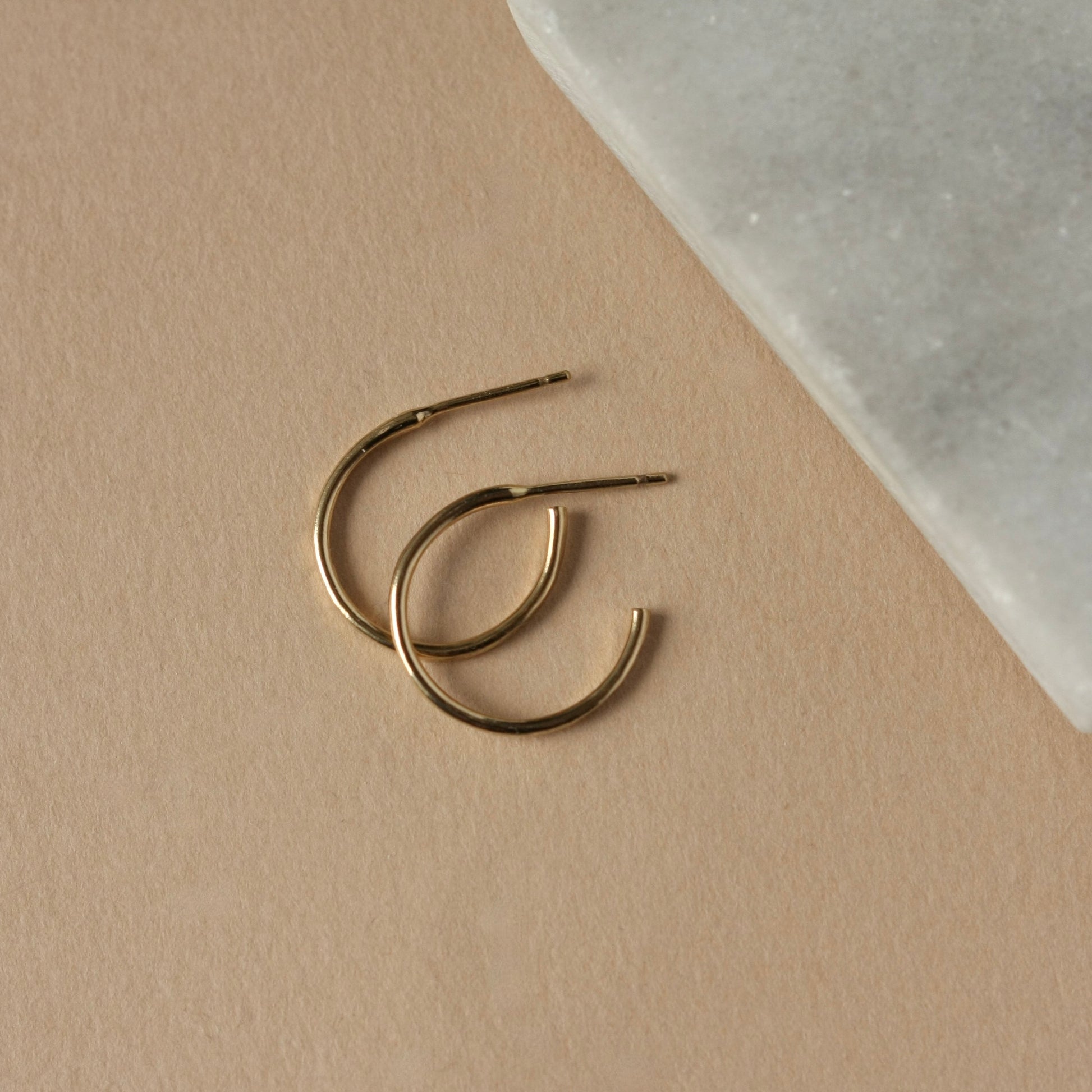 Hammered Gold-Filled Hoop Earrings