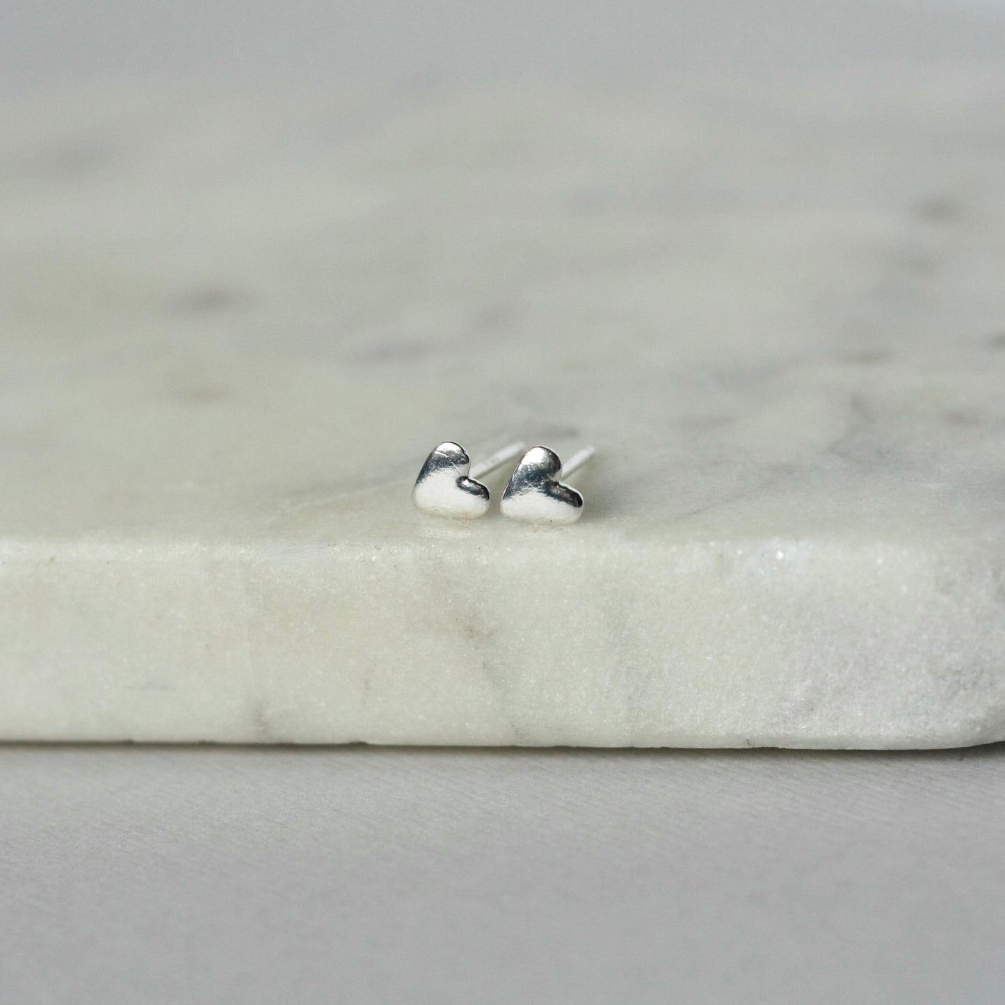 Small Sterling Silver Heart Studs