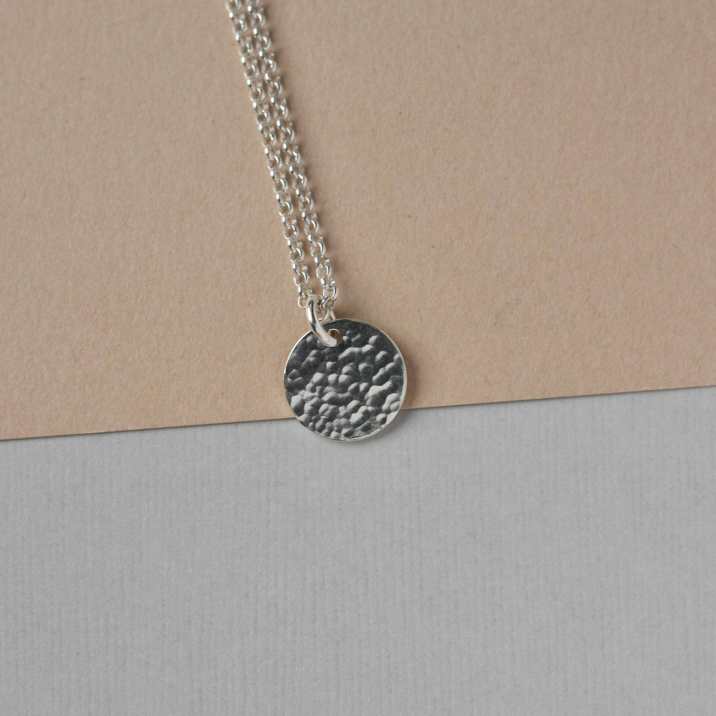 Hammered Sterling Silver Disc Necklace