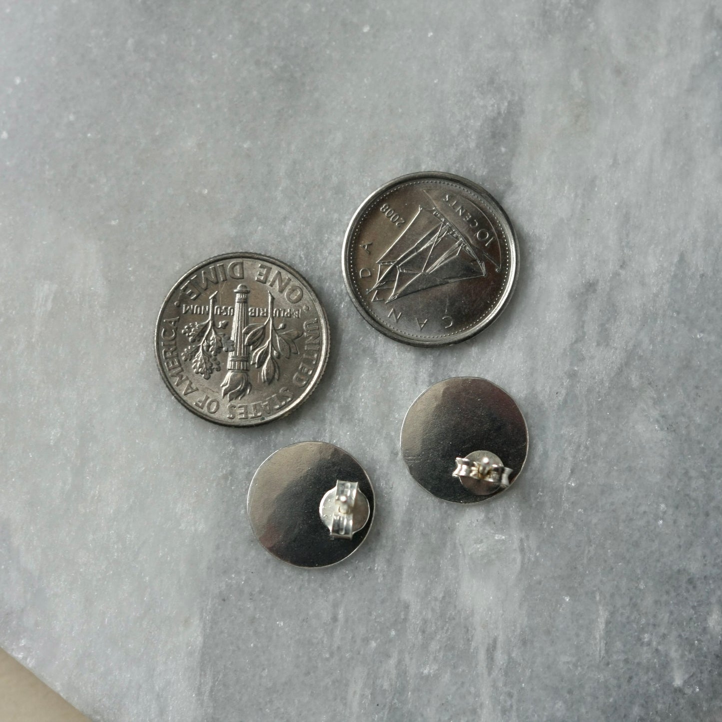 Hammered Sterling Silver Disc Studs