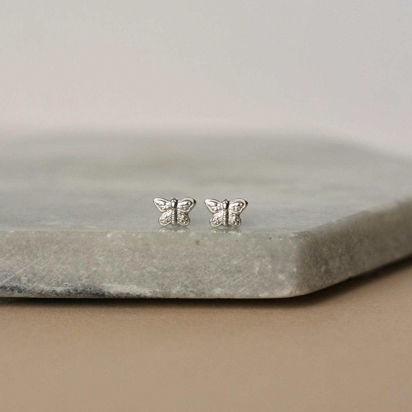 Tiny Sterling Silver Butterfly Studs