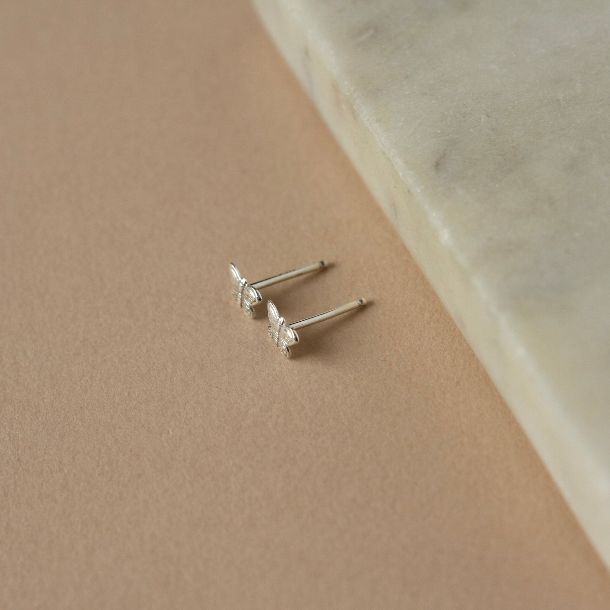 Tiny Sterling Silver Butterfly Studs