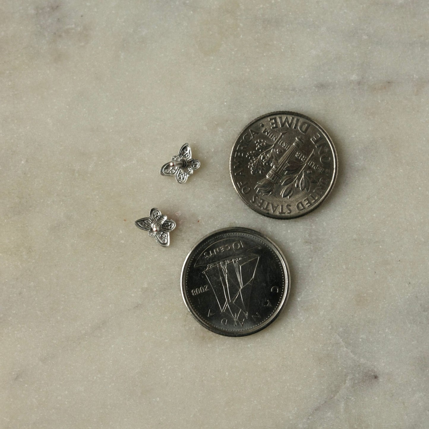 Tiny Sterling Silver Butterfly Studs