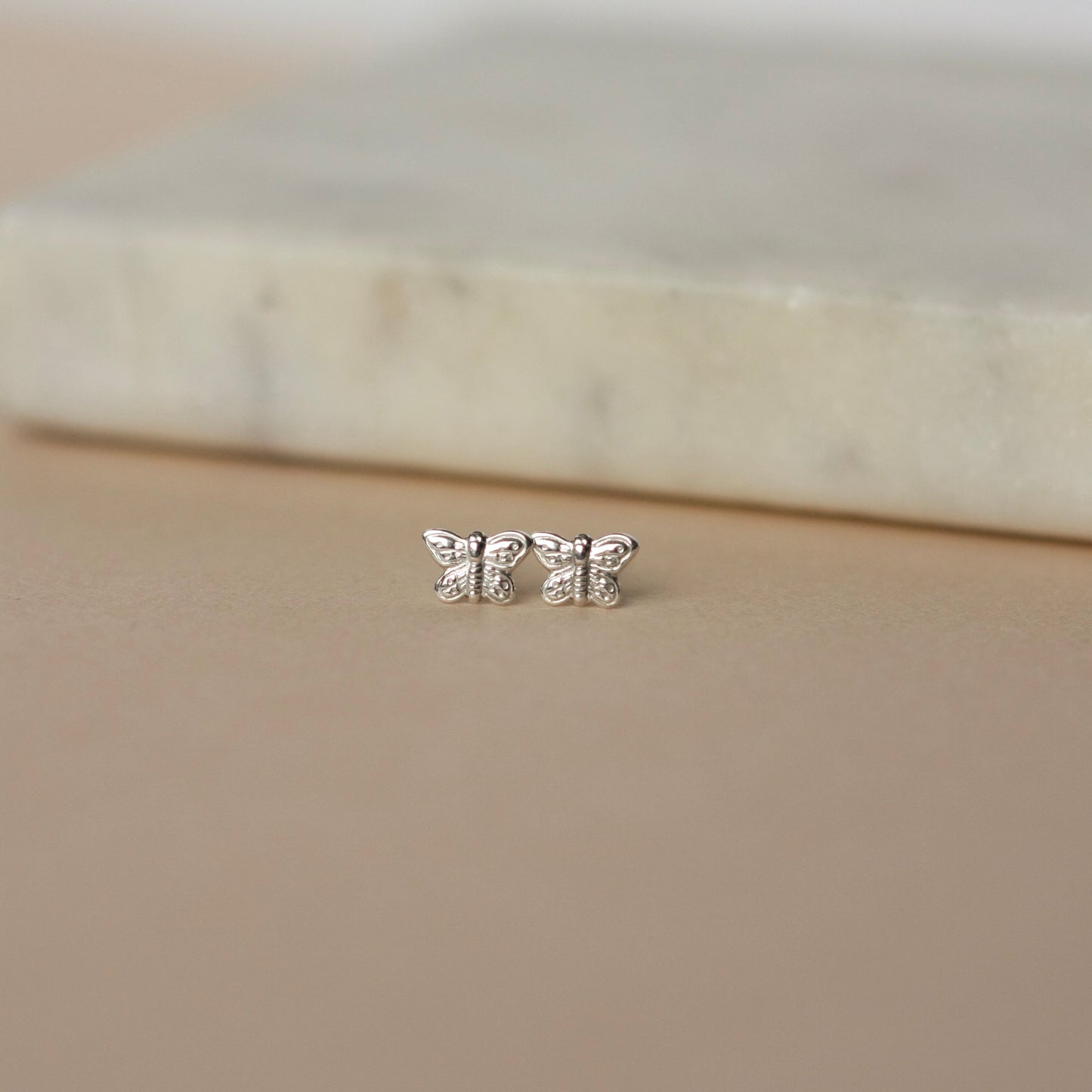 Tiny Sterling Silver Butterfly Studs