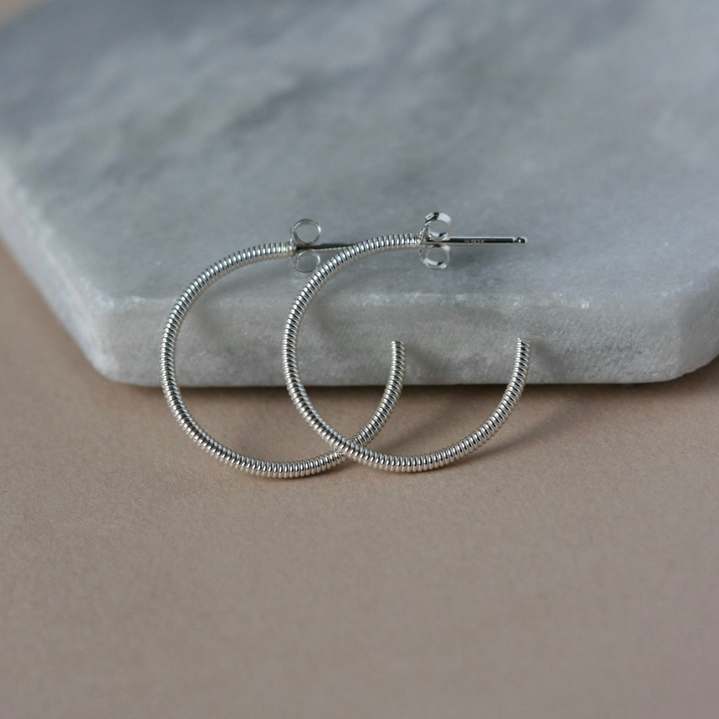 Sterling Silver Three Quarter Hoops