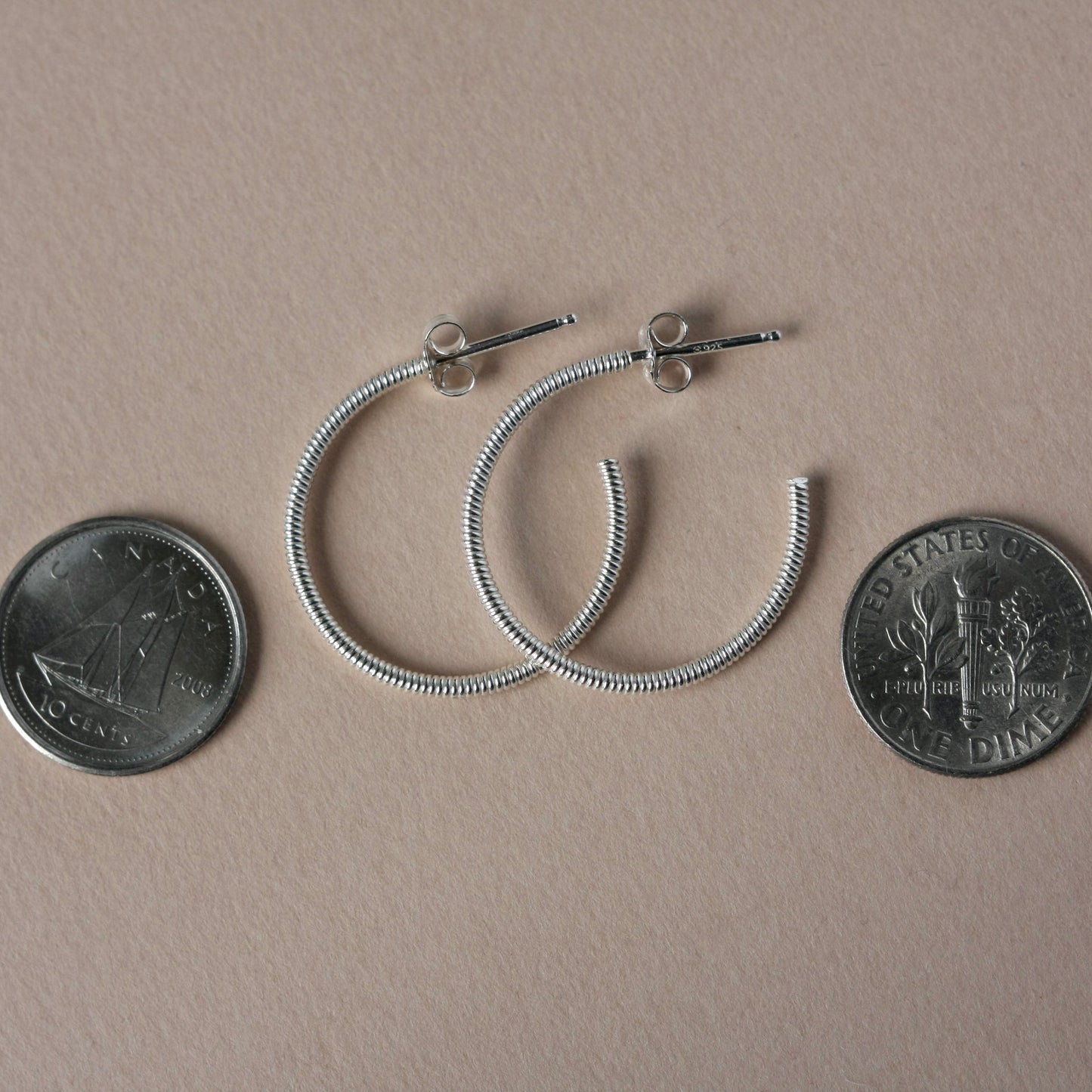 Sterling Silver Three Quarter Hoops