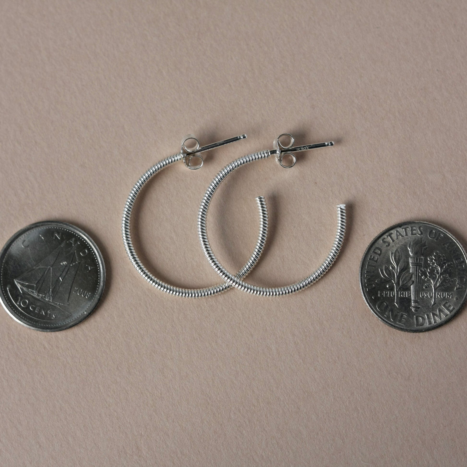 Sterling Silver Three Quarter Hoops