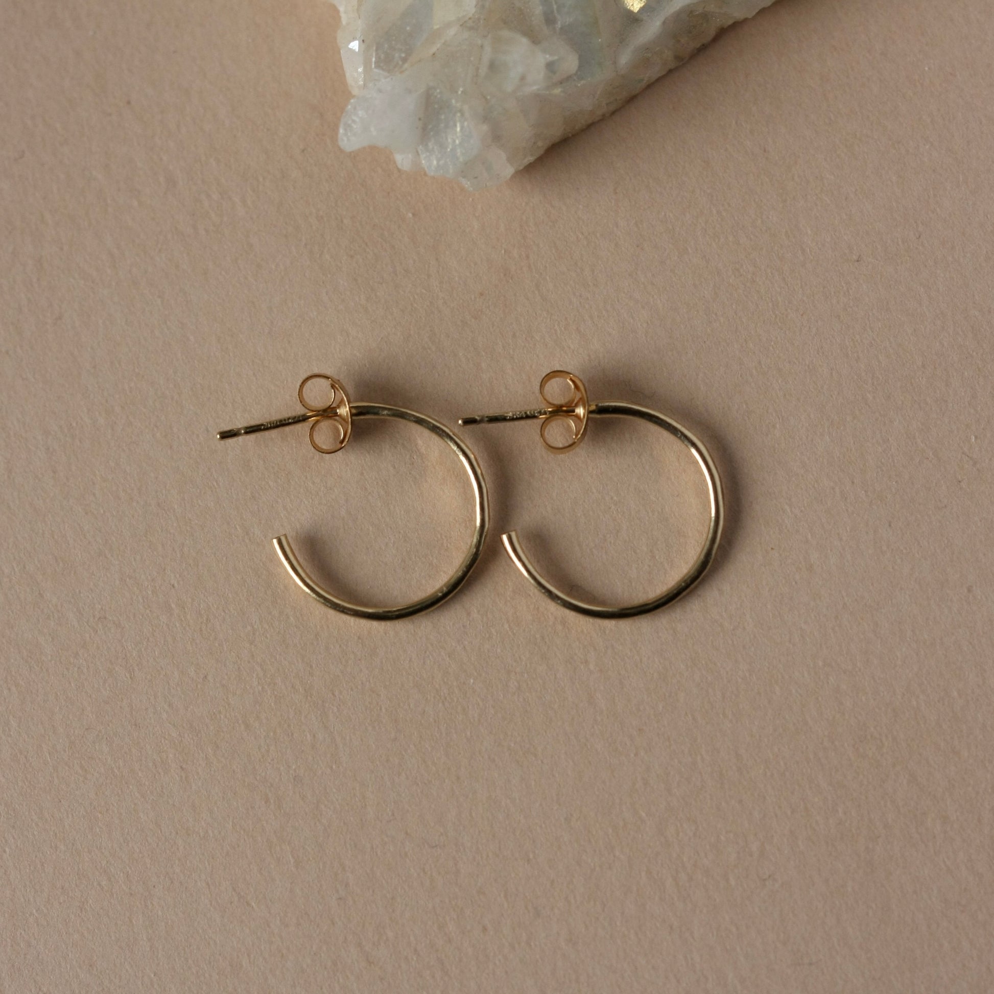 Hammered Gold-Filled Hoop Earrings