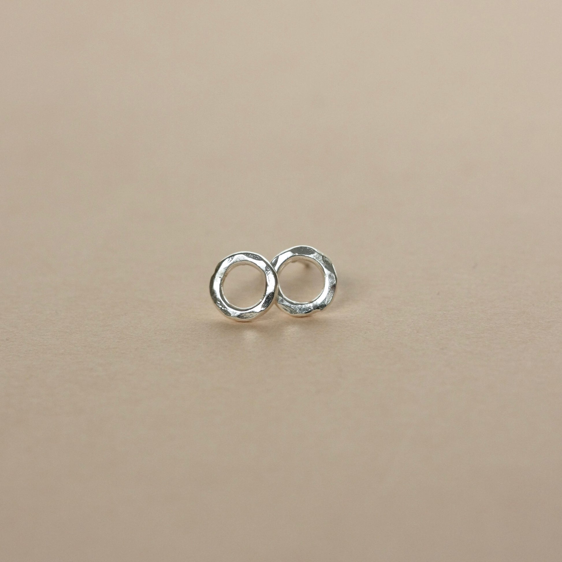 Small Hammered Sterling Silver Circle Studs