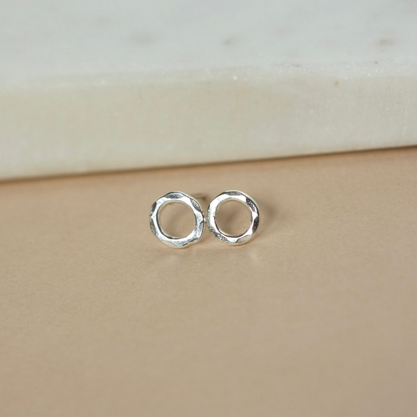 Small Hammered Sterling Silver Circle Studs