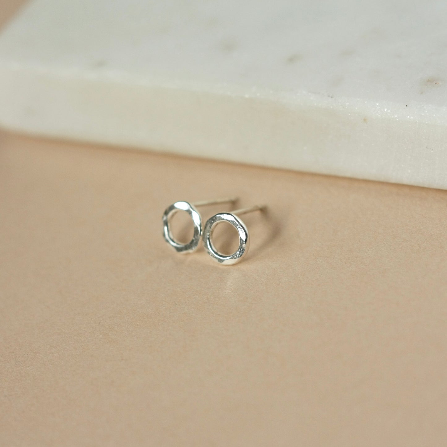 Small Hammered Sterling Silver Circle Studs