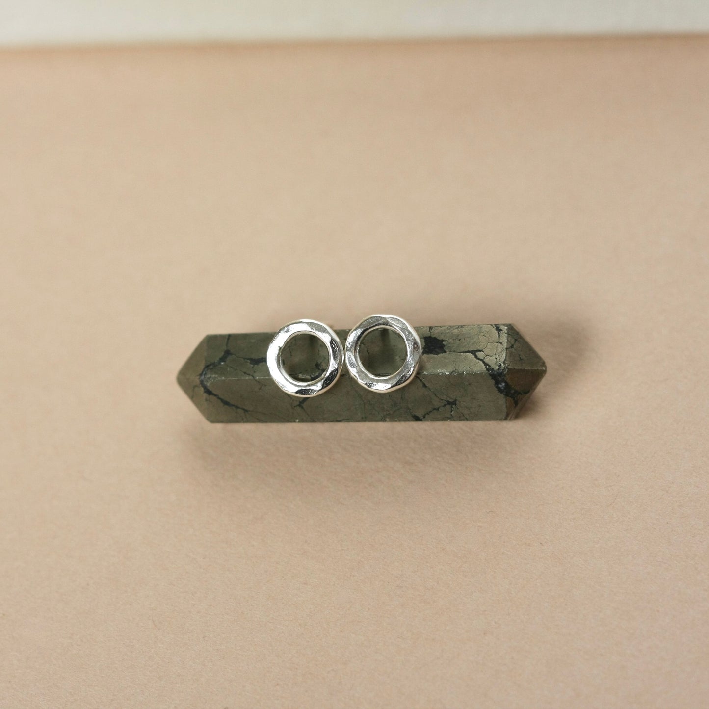 Small Hammered Sterling Silver Circle Studs