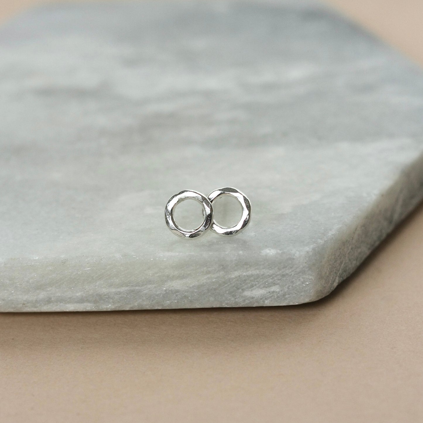 Small Hammered Sterling Silver Circle Studs