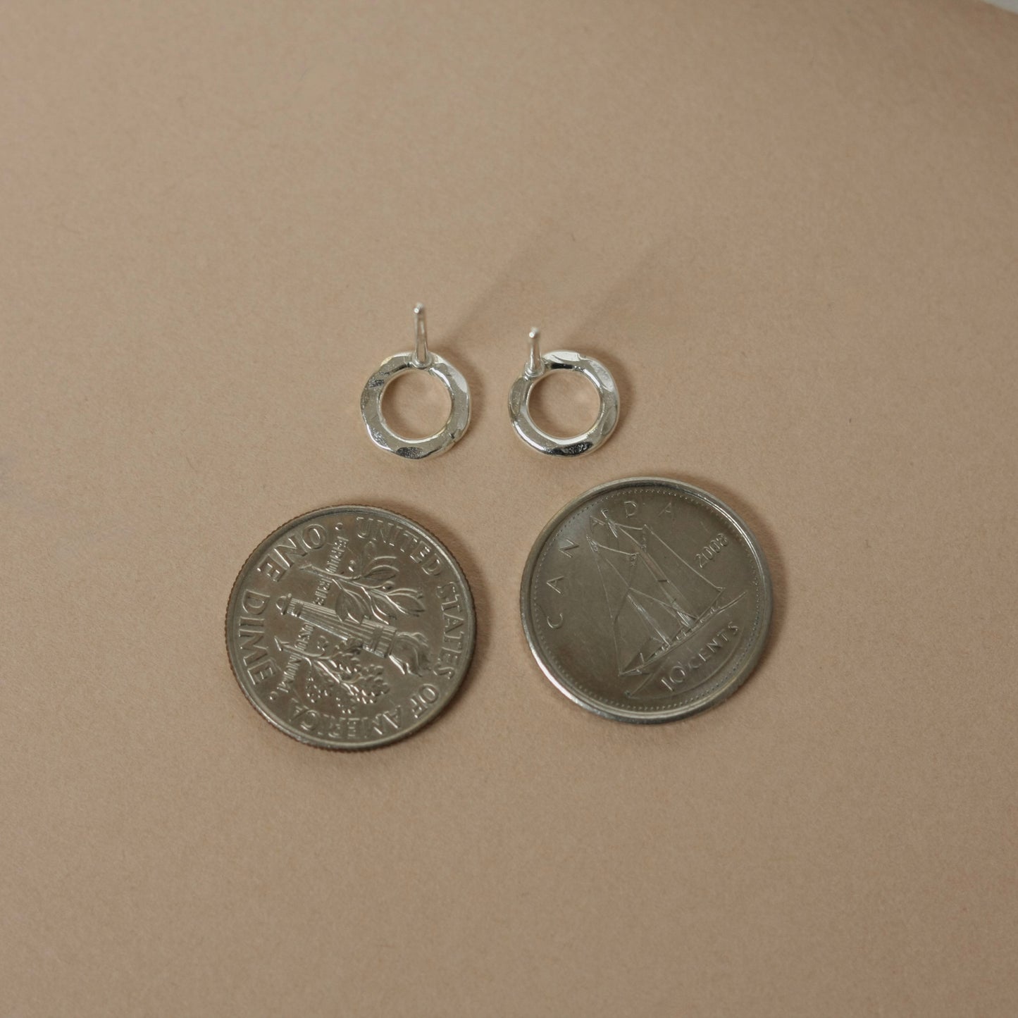 Small Hammered Sterling Silver Circle Studs