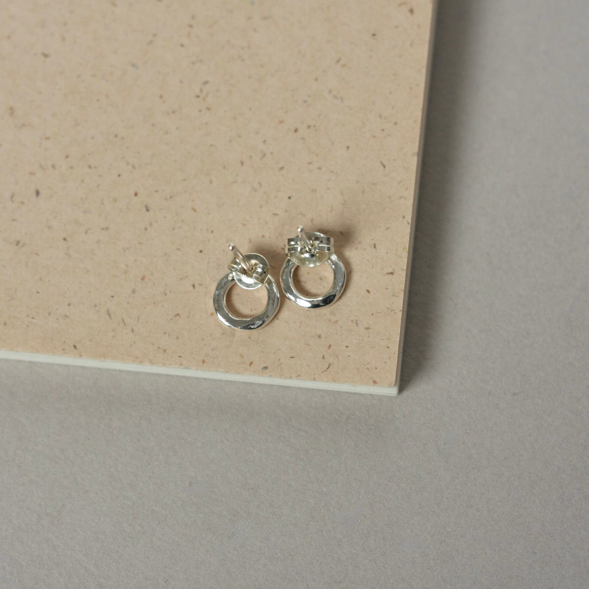 Small Hammered Sterling Silver Circle Studs