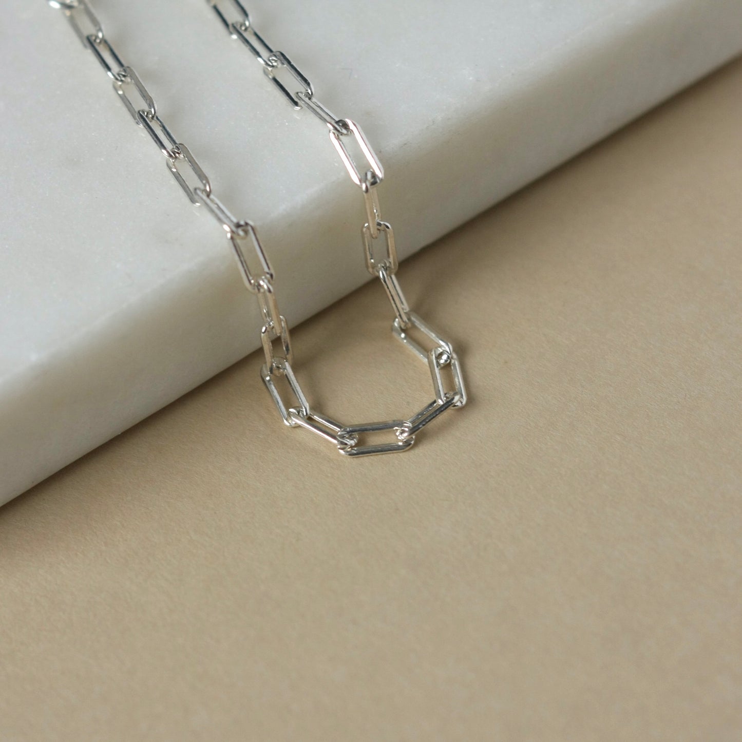 Small Sterling Silver Paper Clip Chain Bracelet