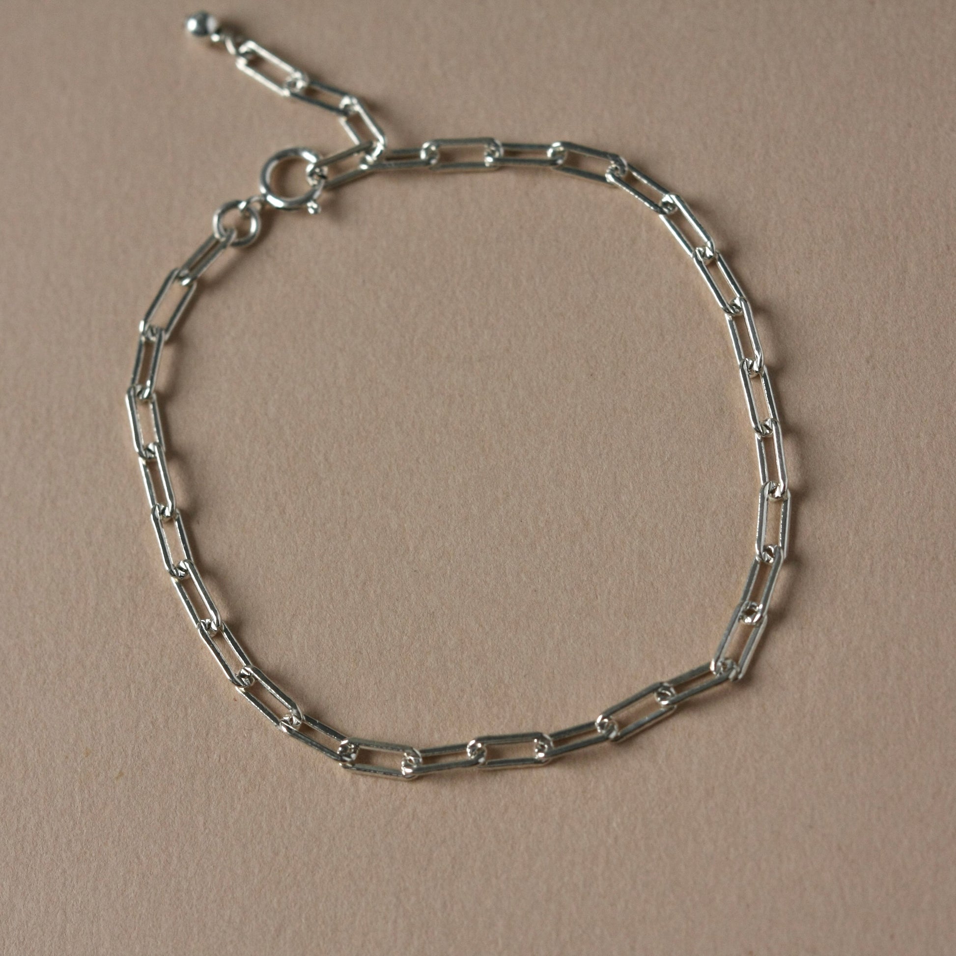 Small Sterling Silver Paper Clip Chain Bracelet