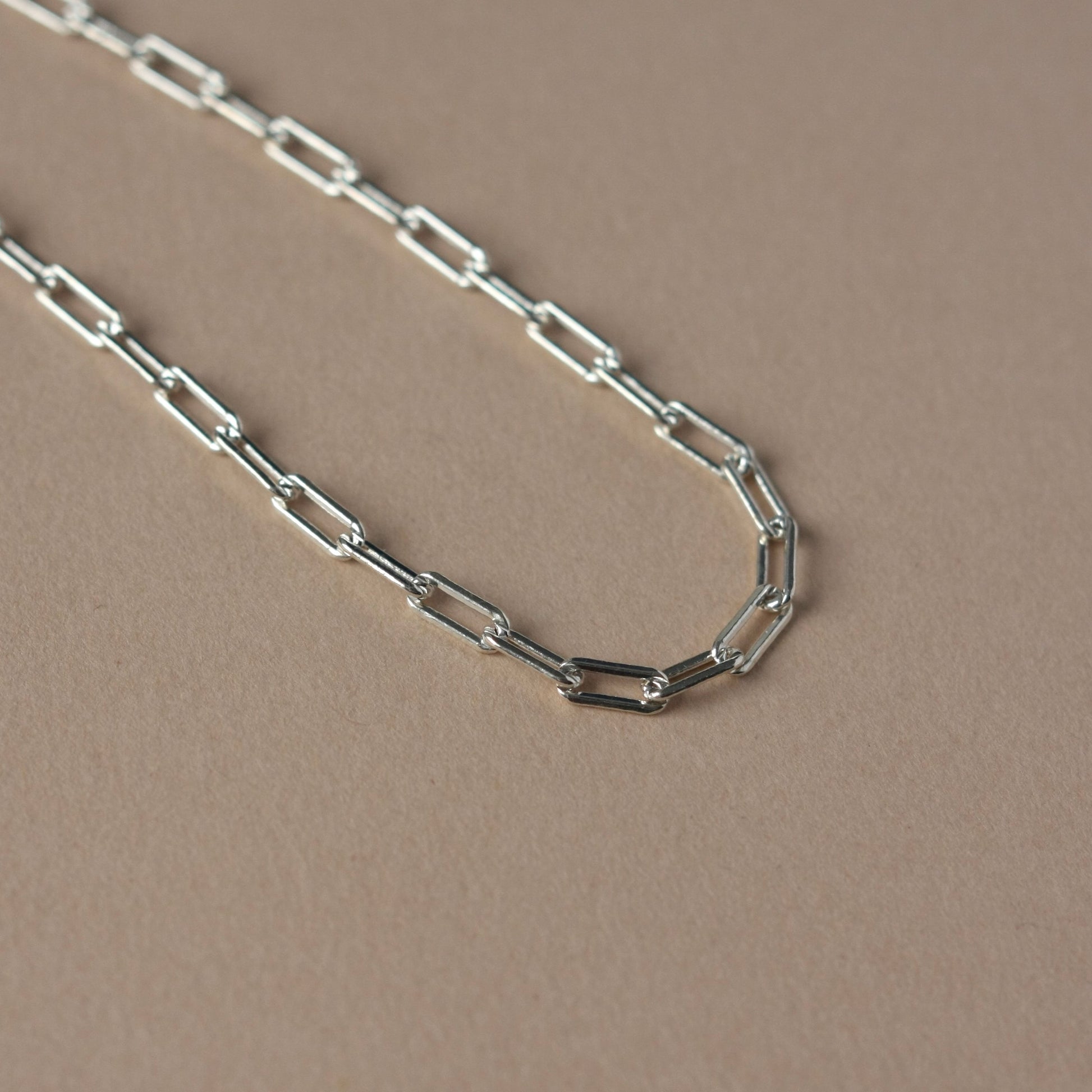 Small Sterling Silver Paper Clip Chain Bracelet