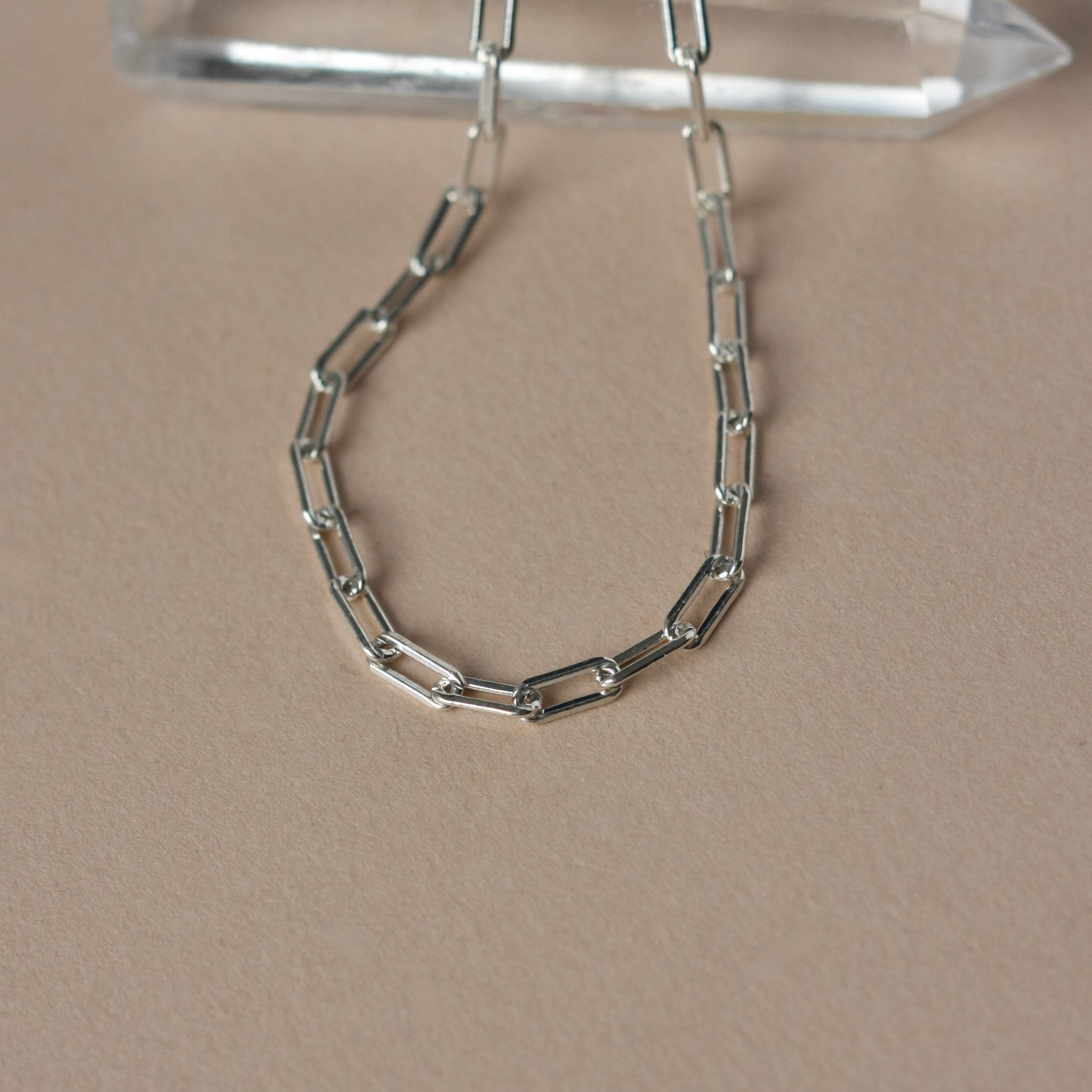 Small Sterling Silver Paper Clip Chain Bracelet