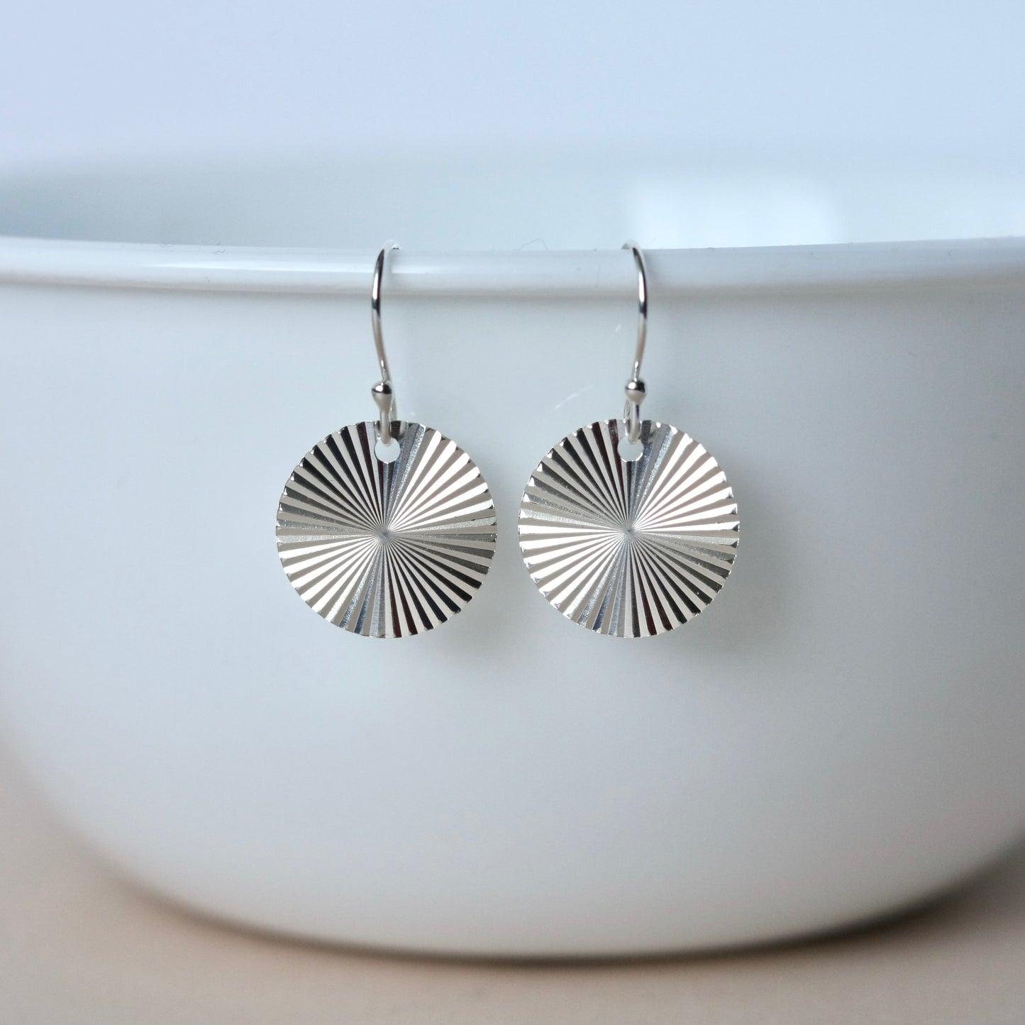 Big Sterling Silver Disc Earrings