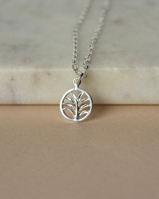 Sterling Silver Palm Tree Charm Necklace