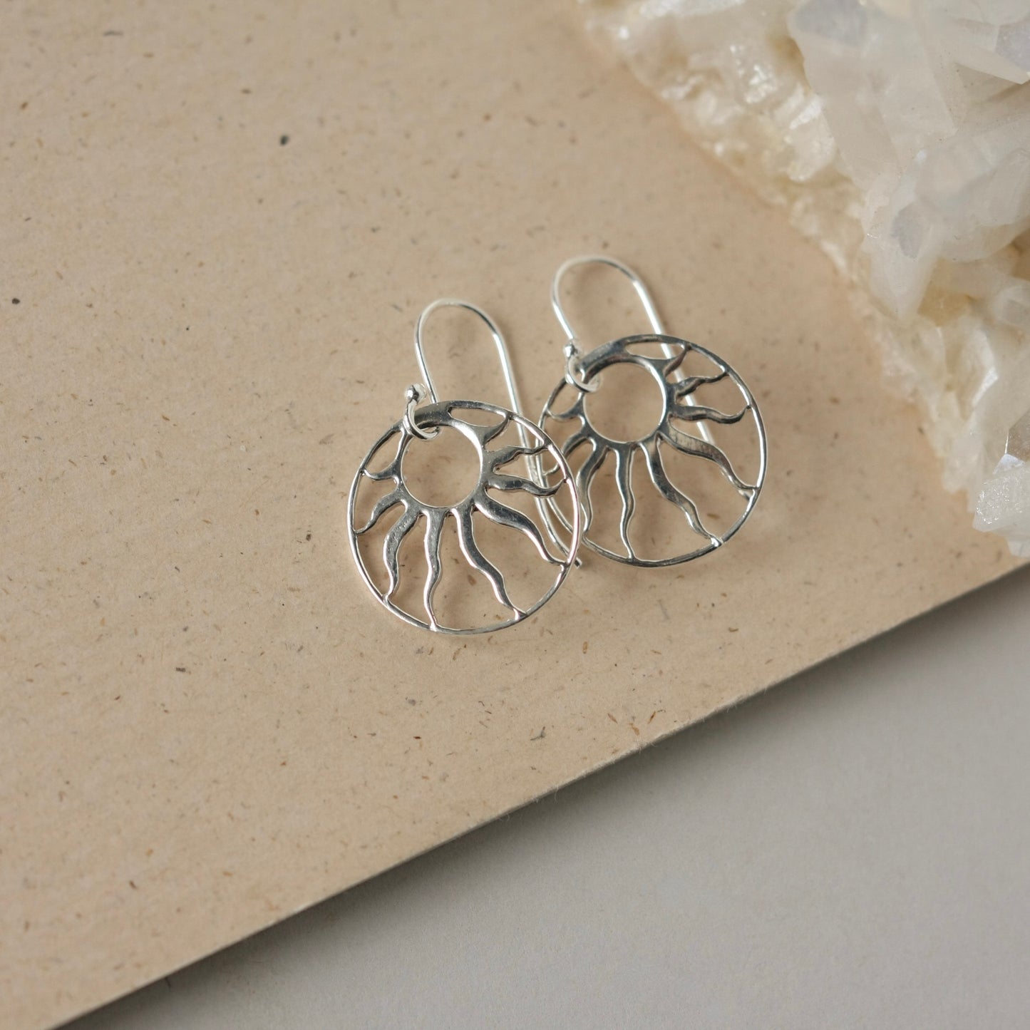 Sterling Silver Sunburst Earrings