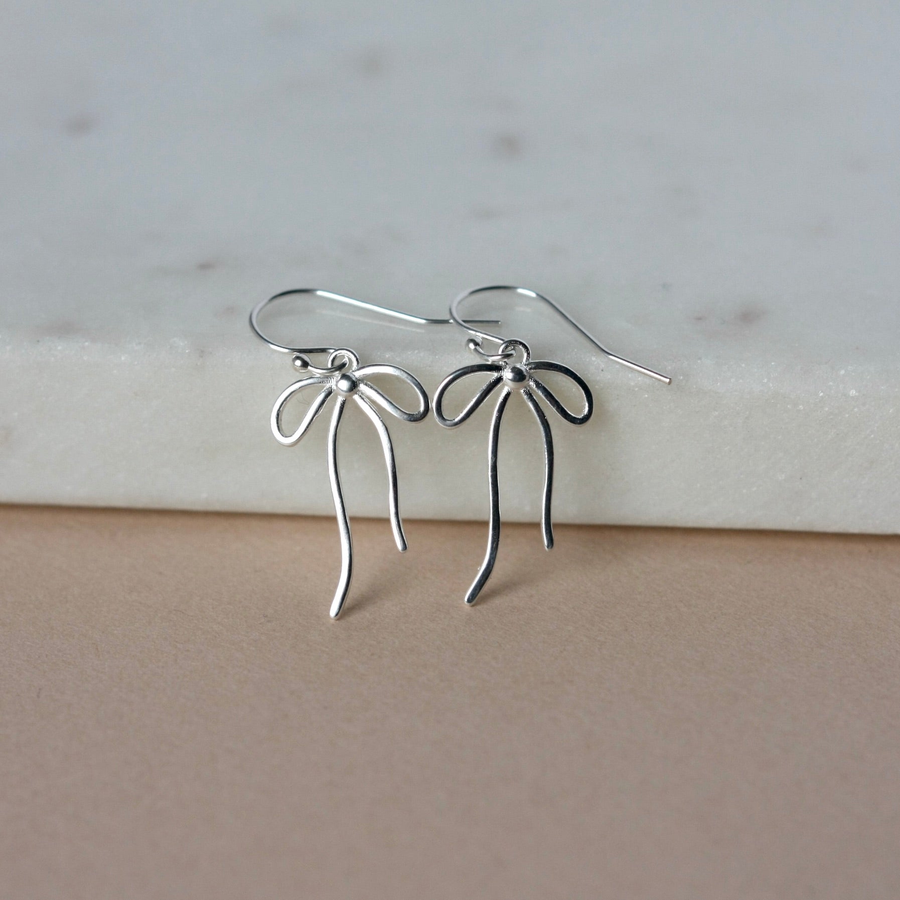 Sterling Silver Bow Earrings