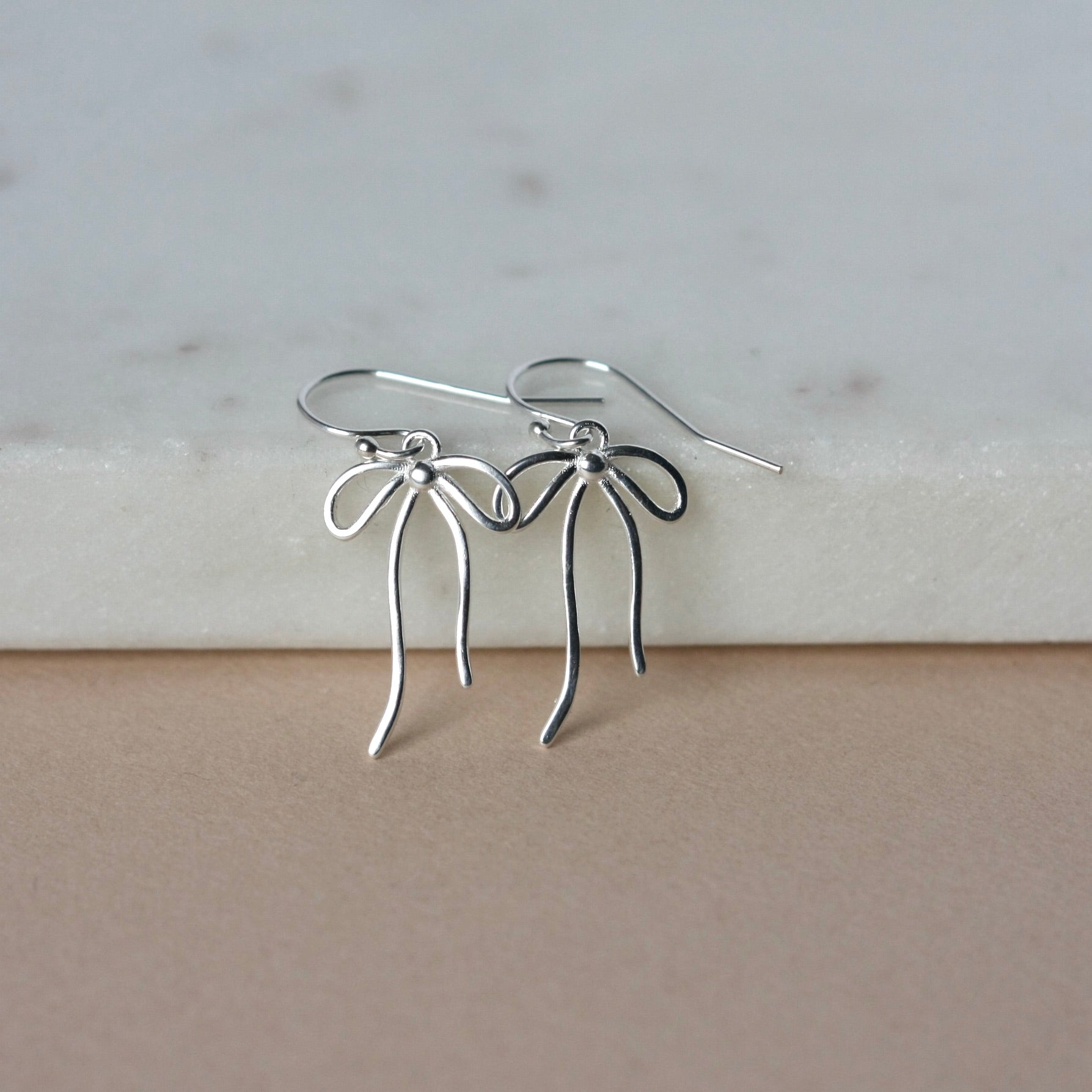 Sterling Silver Bow Earrings