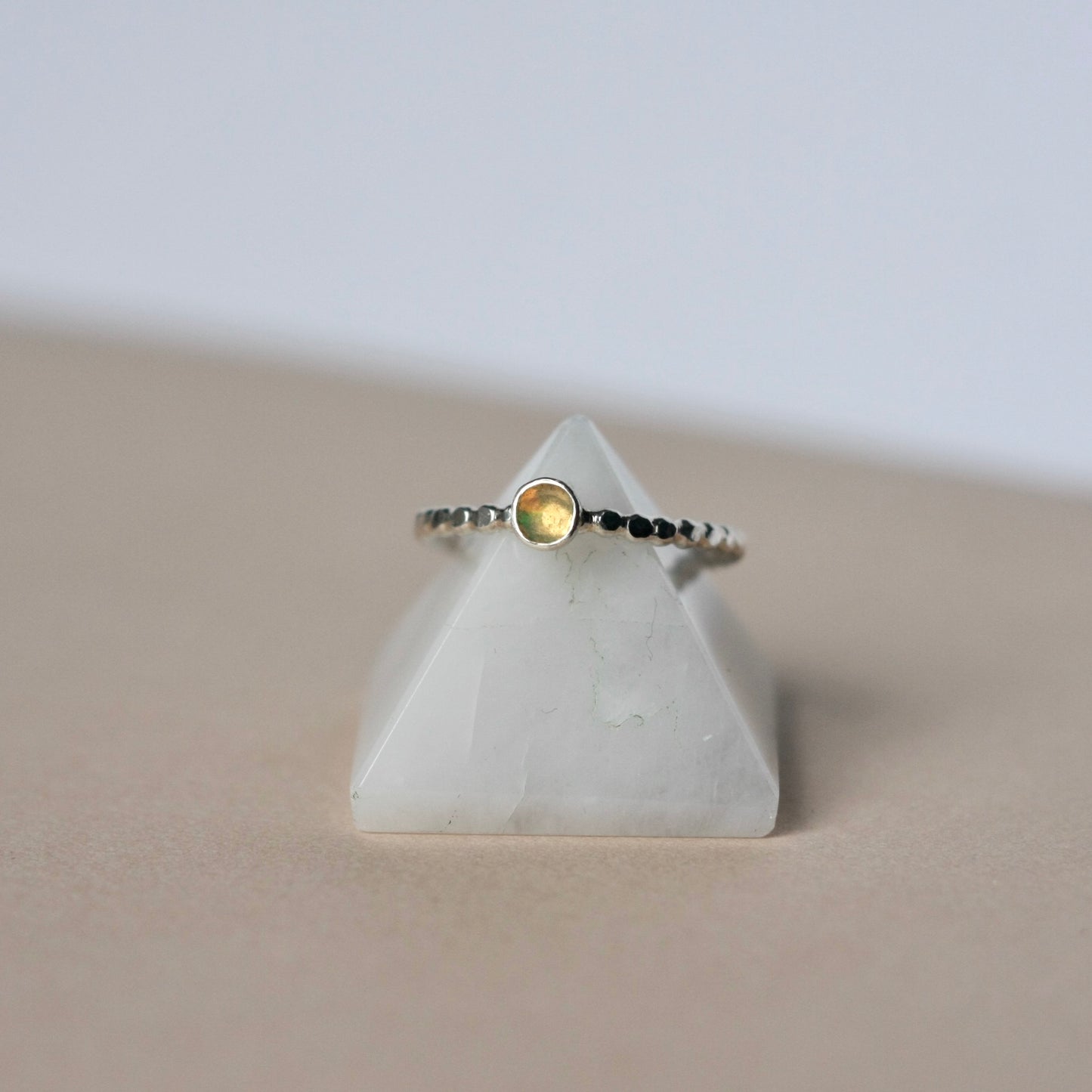 Sterling Silver Faceted Opal Ring