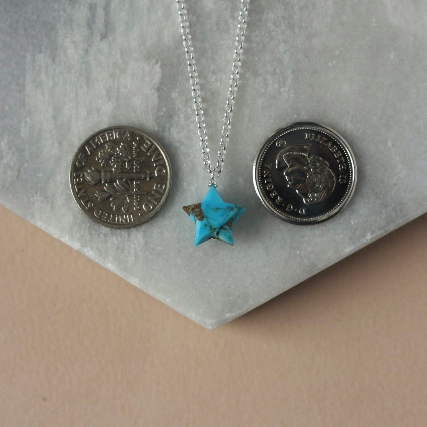Sterling Silver Turquoise Star Necklace