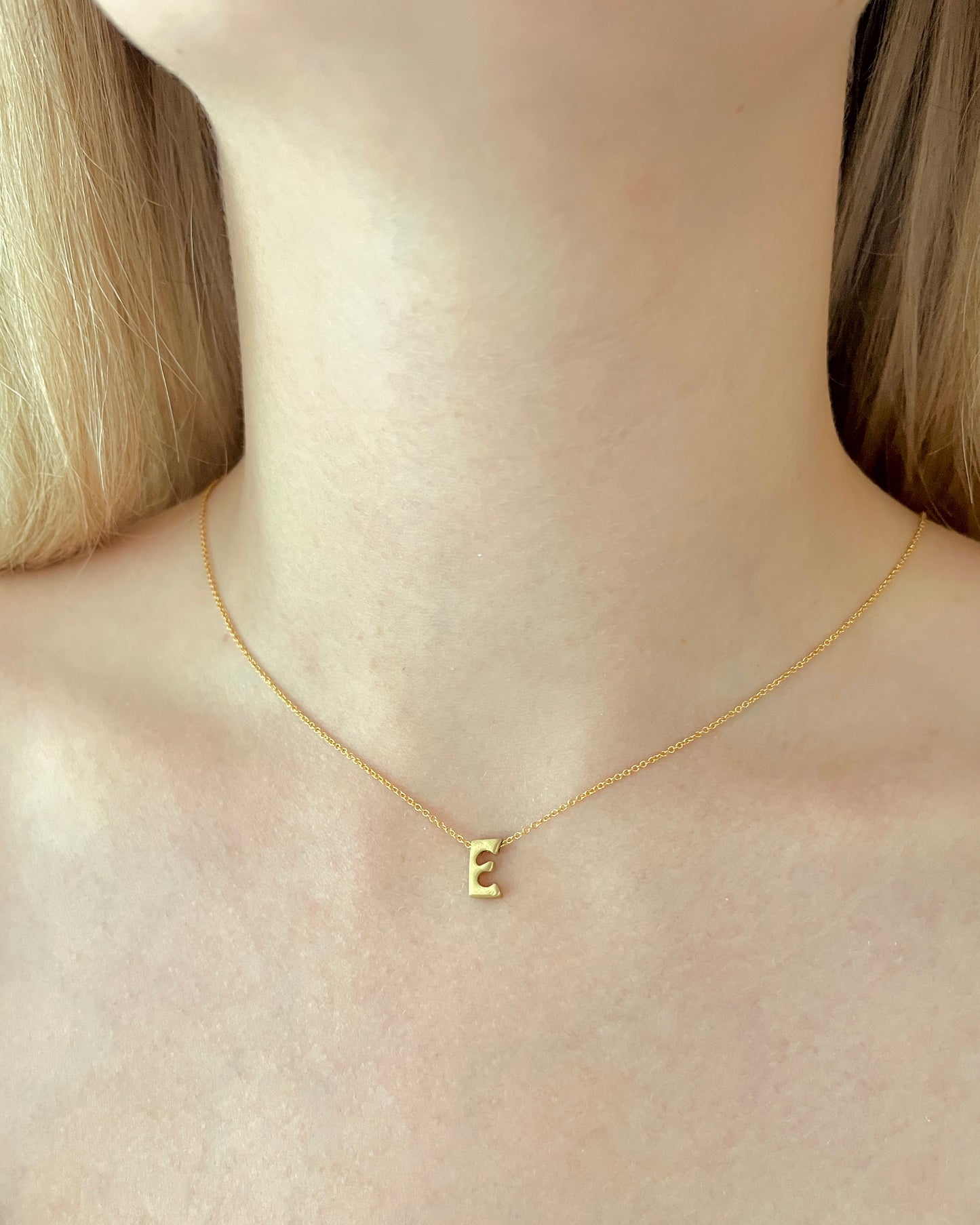 Gold Floating Initial Necklace