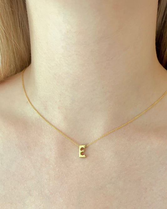 Gold Floating Initial Necklace