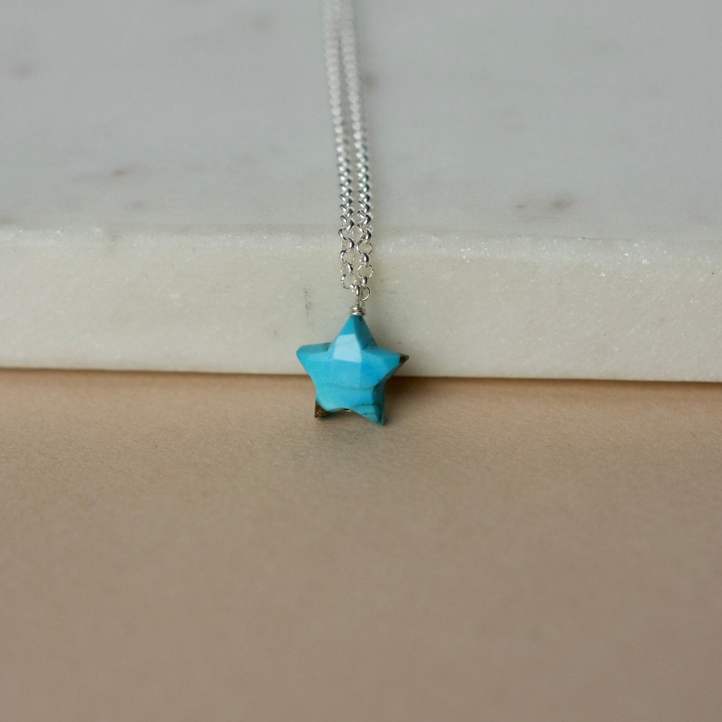 Sterling Silver Turquoise Star Necklace