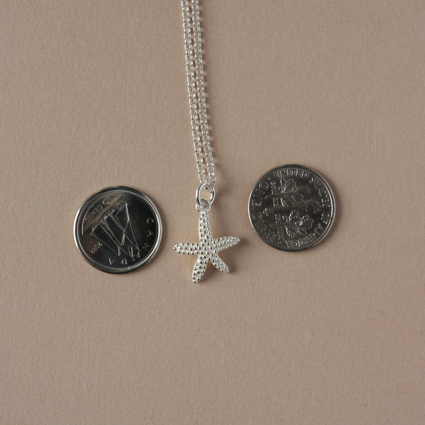Sterling Silver Starfish Charm Necklace