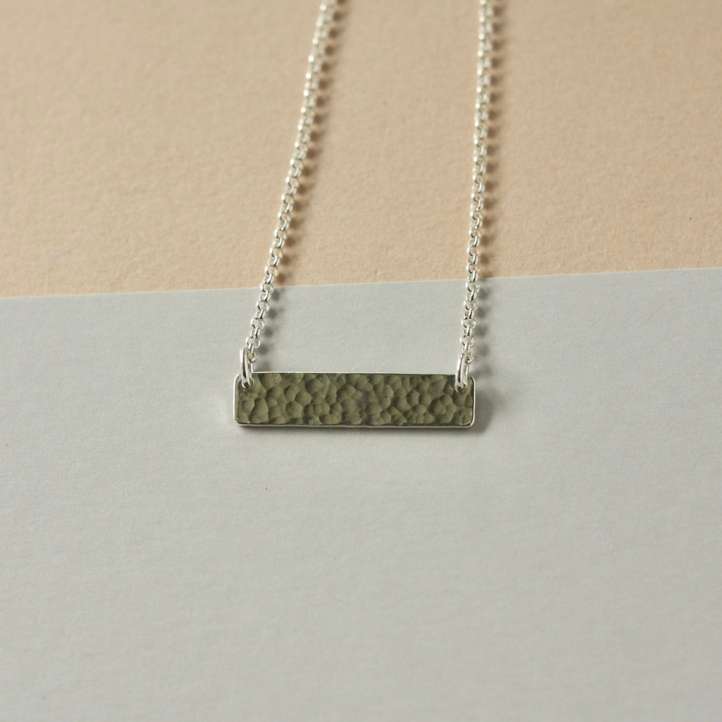 Hammered Silver Bar Necklace