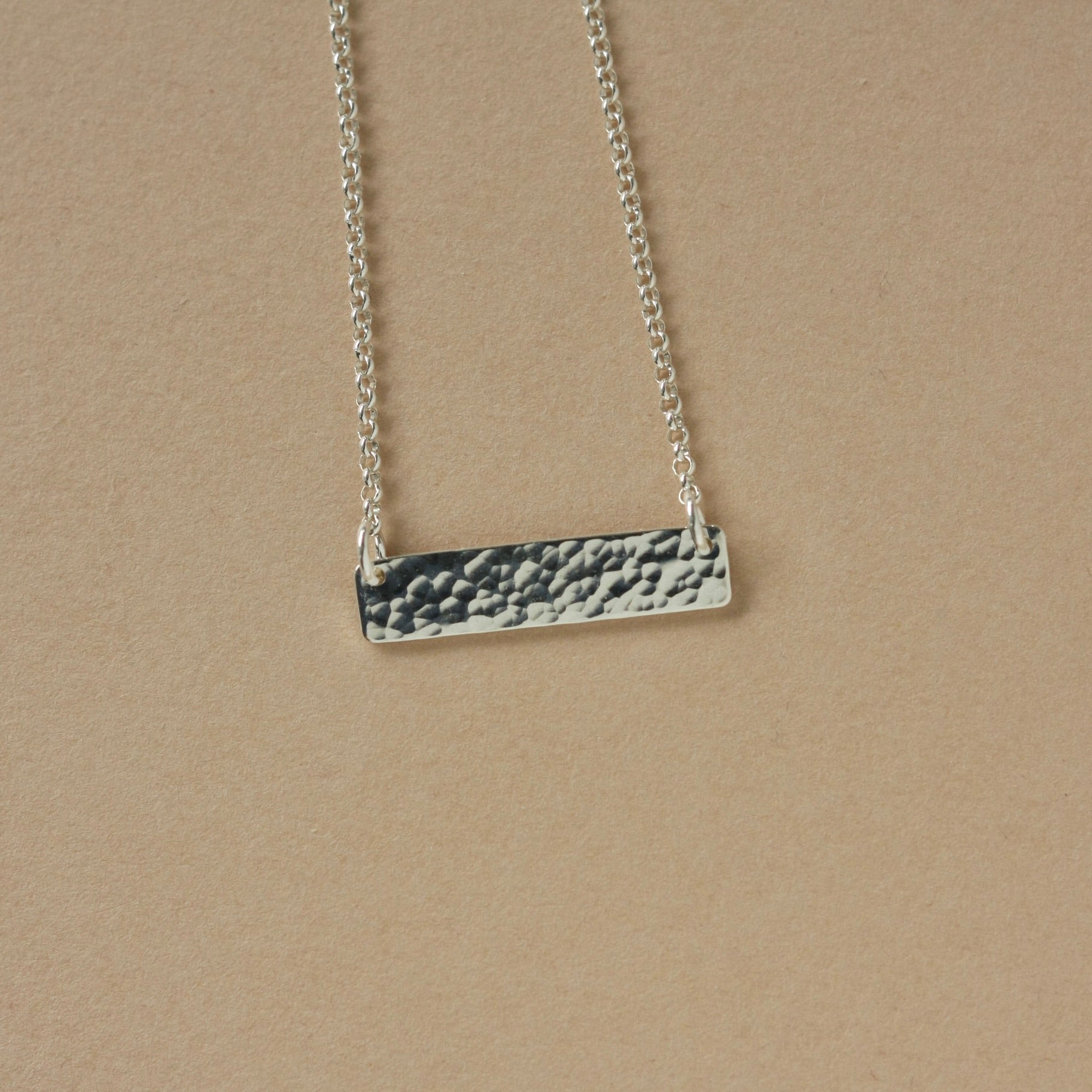 Hammered Silver Bar Necklace