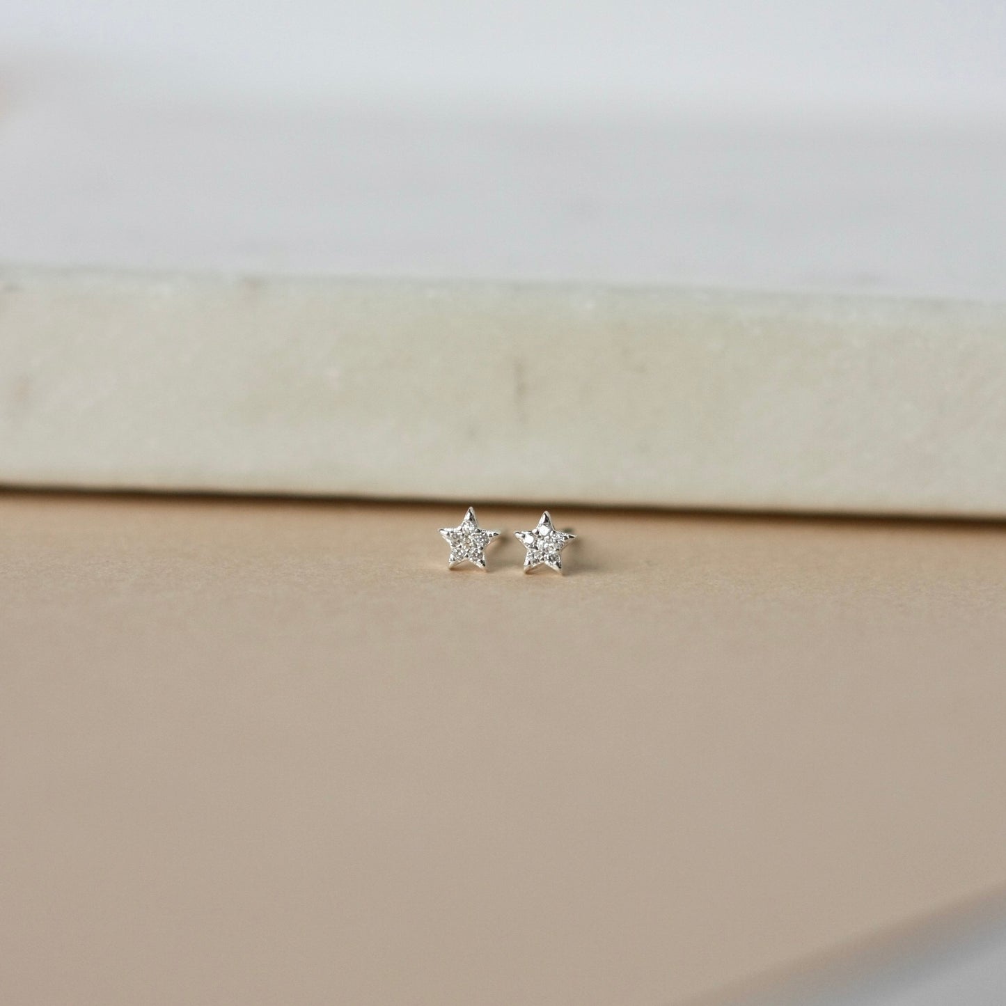 Dainty Tiny CZ Silver Star Studs