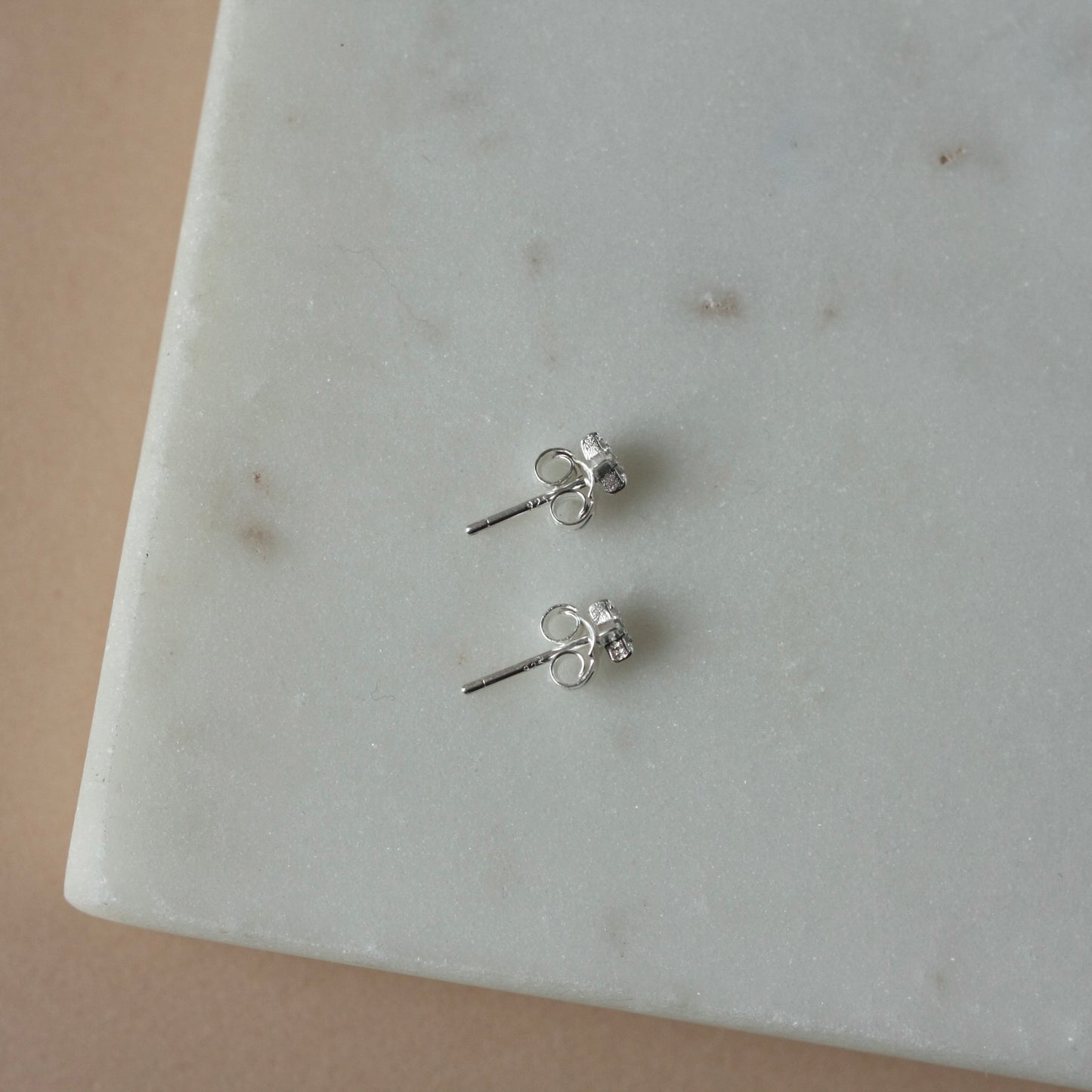 Dainty Tiny CZ Silver Star Studs