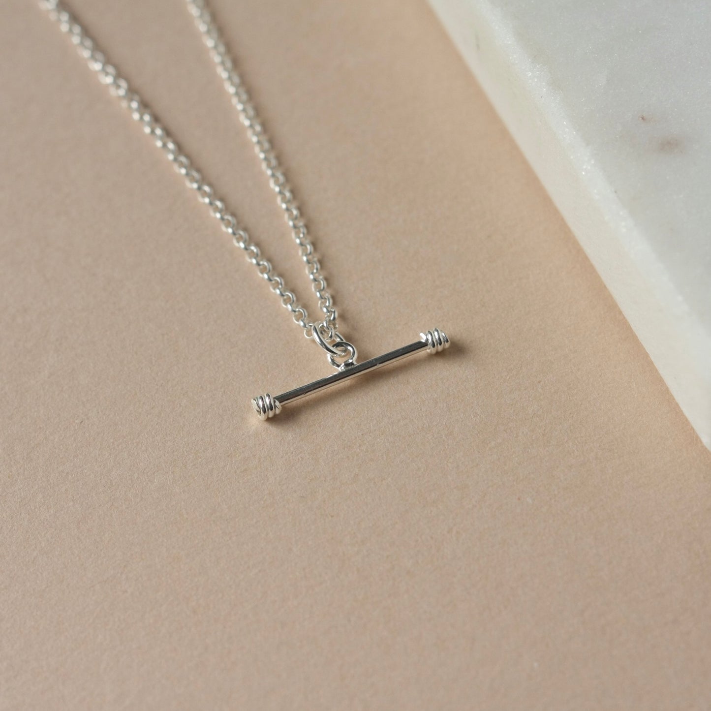 Sterling Silver Toggle Necklace