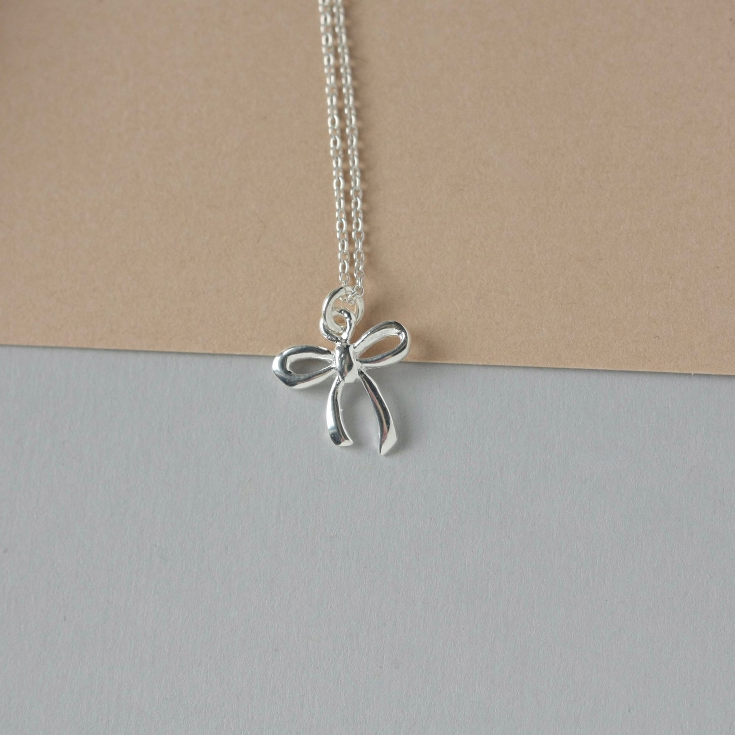 Sterling Silver Small Bow Necklace