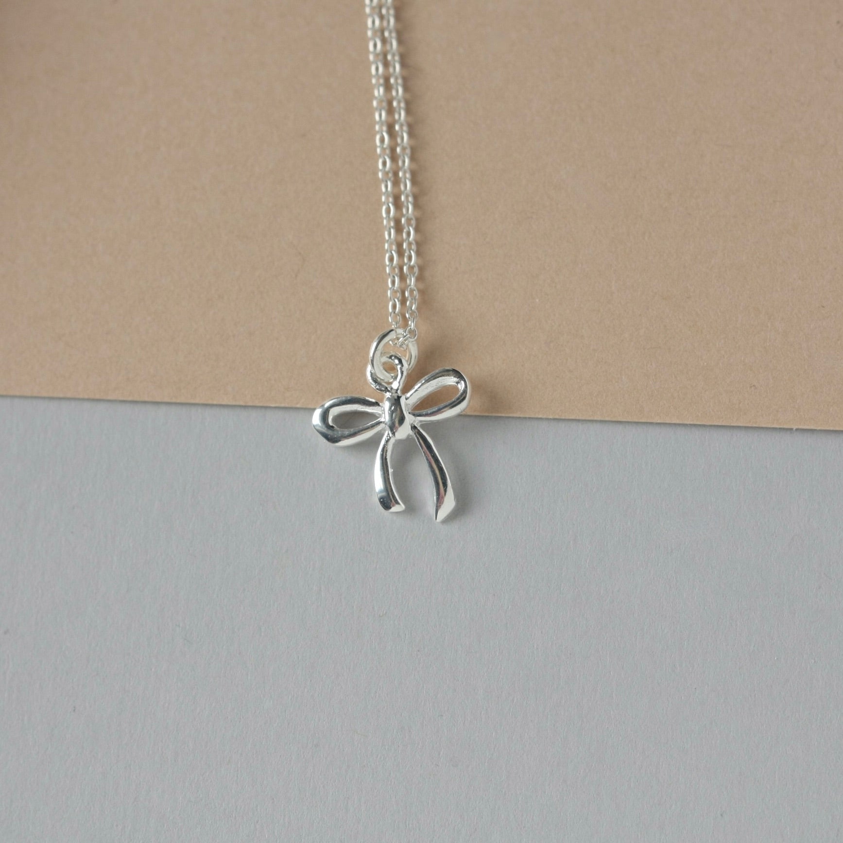 Sterling Silver Small Bow Necklace