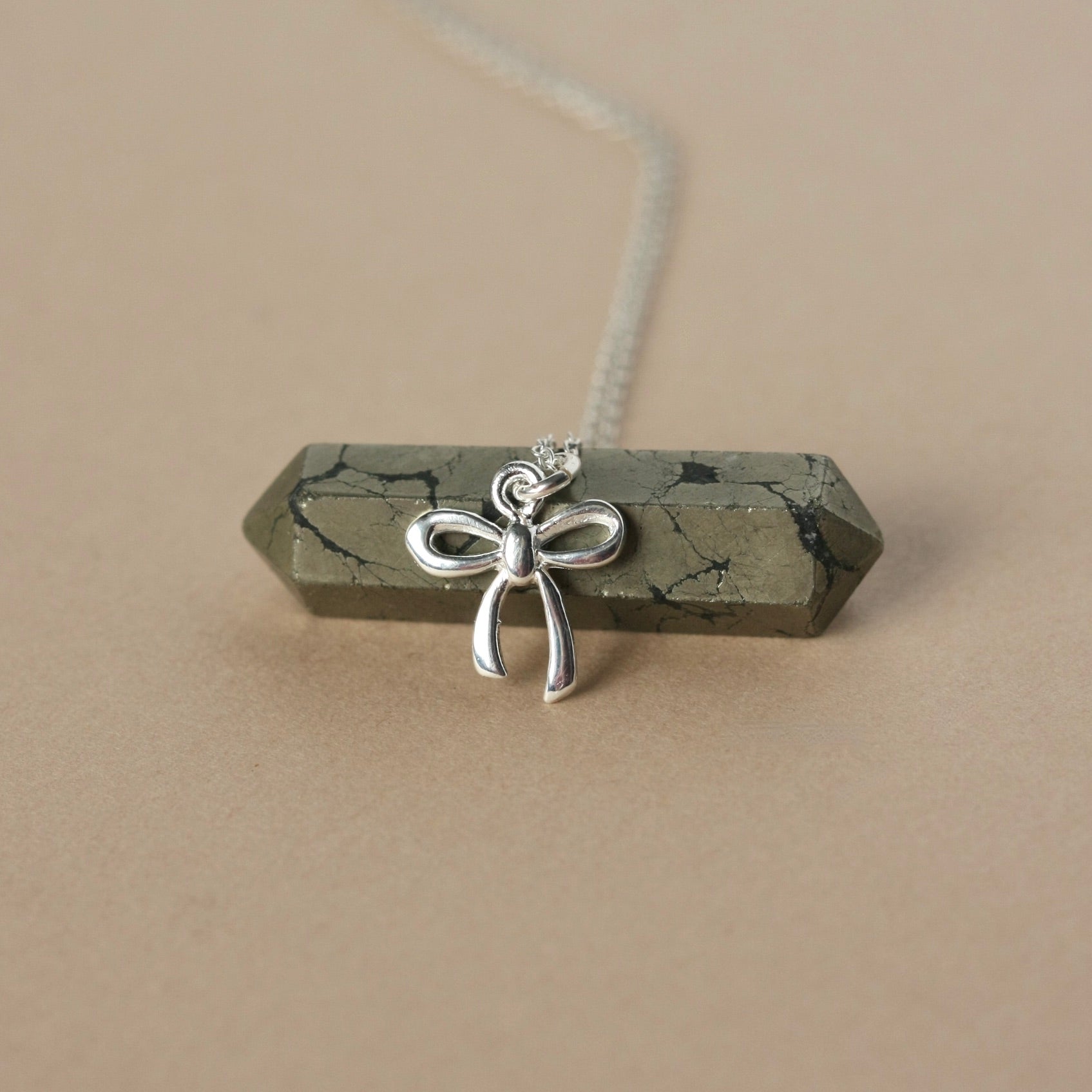 Sterling Silver Small Bow Necklace