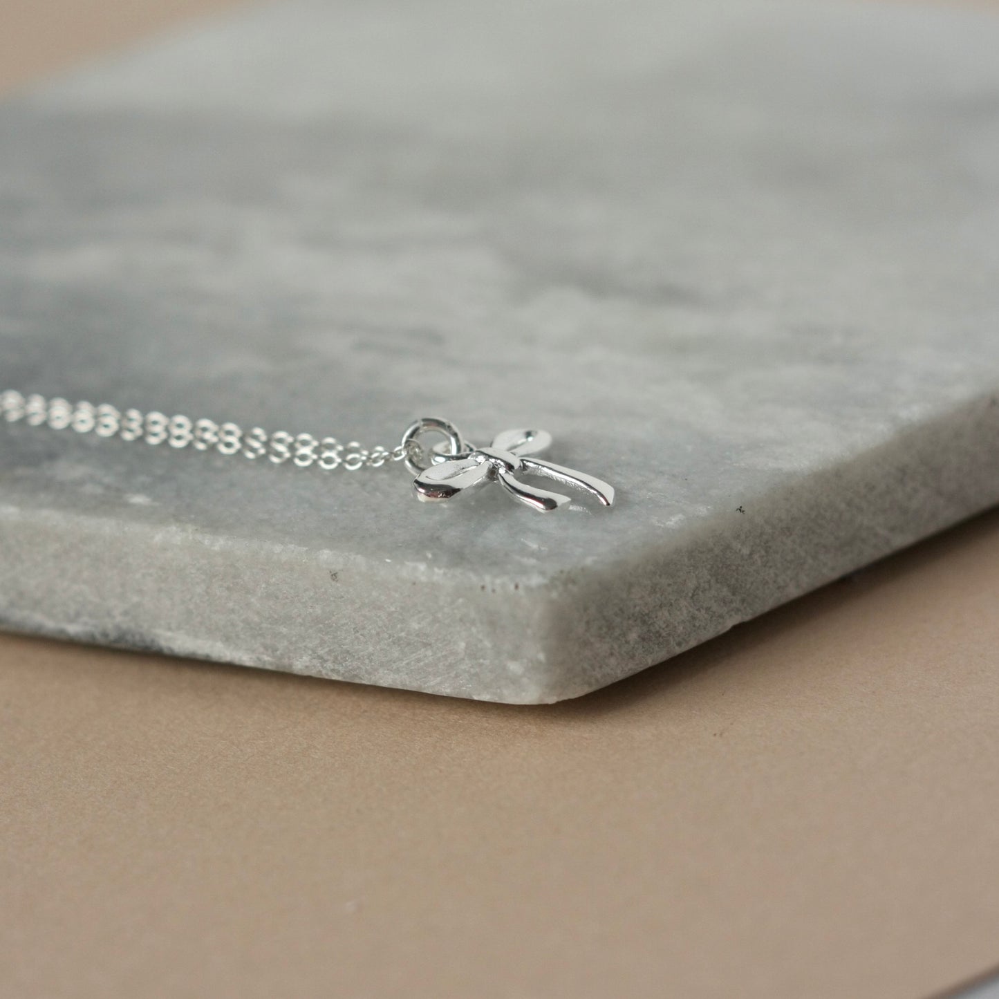 Sterling Silver Small Bow Necklace