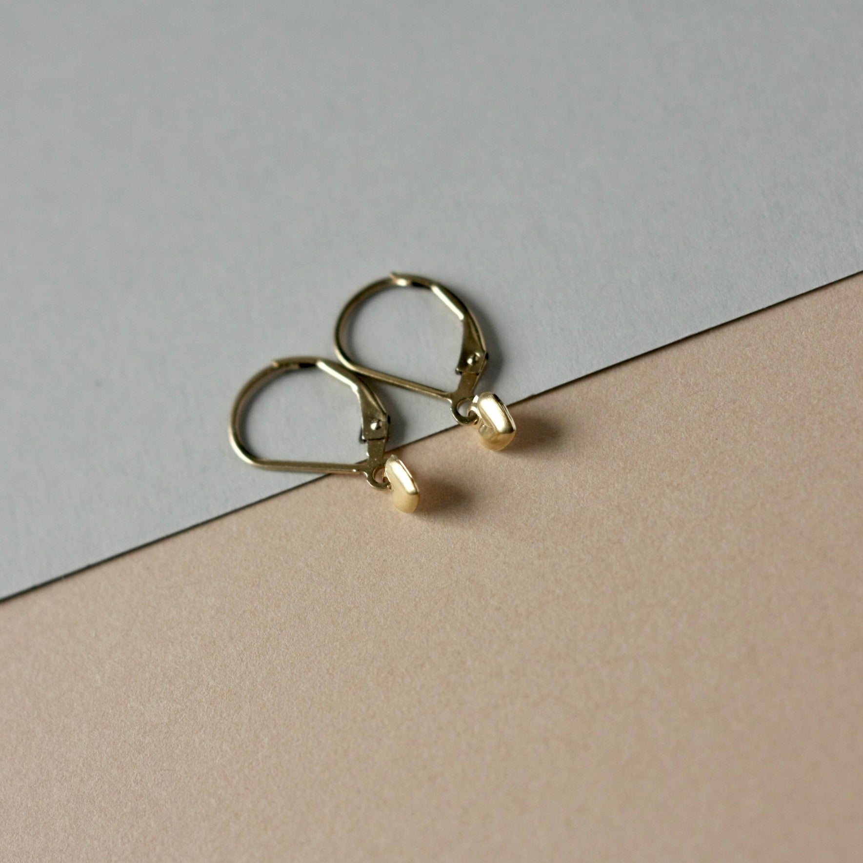 Dainty Gold Heart Lever Back Dangle Earrings