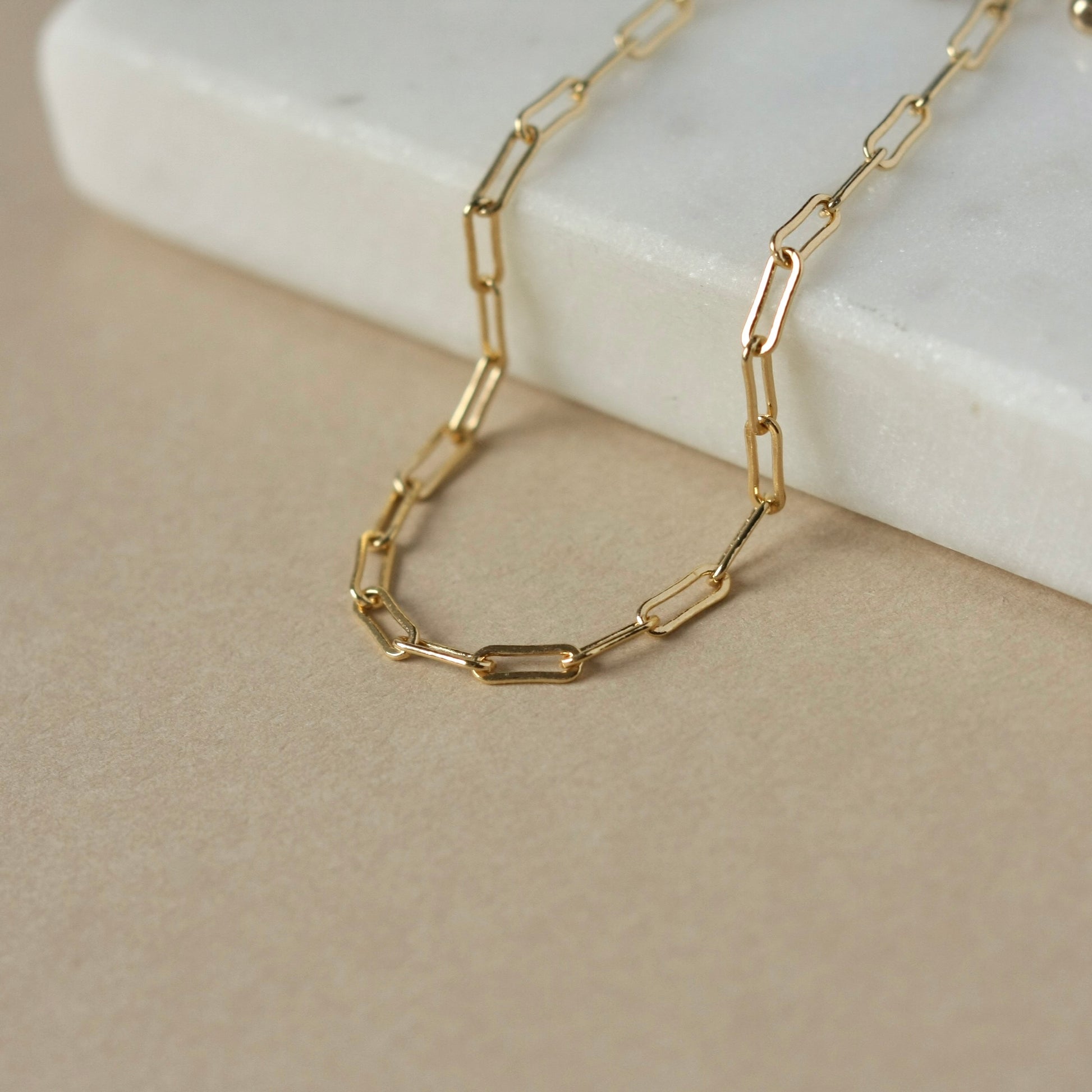 Gold Paper Clip Chain Bracelet