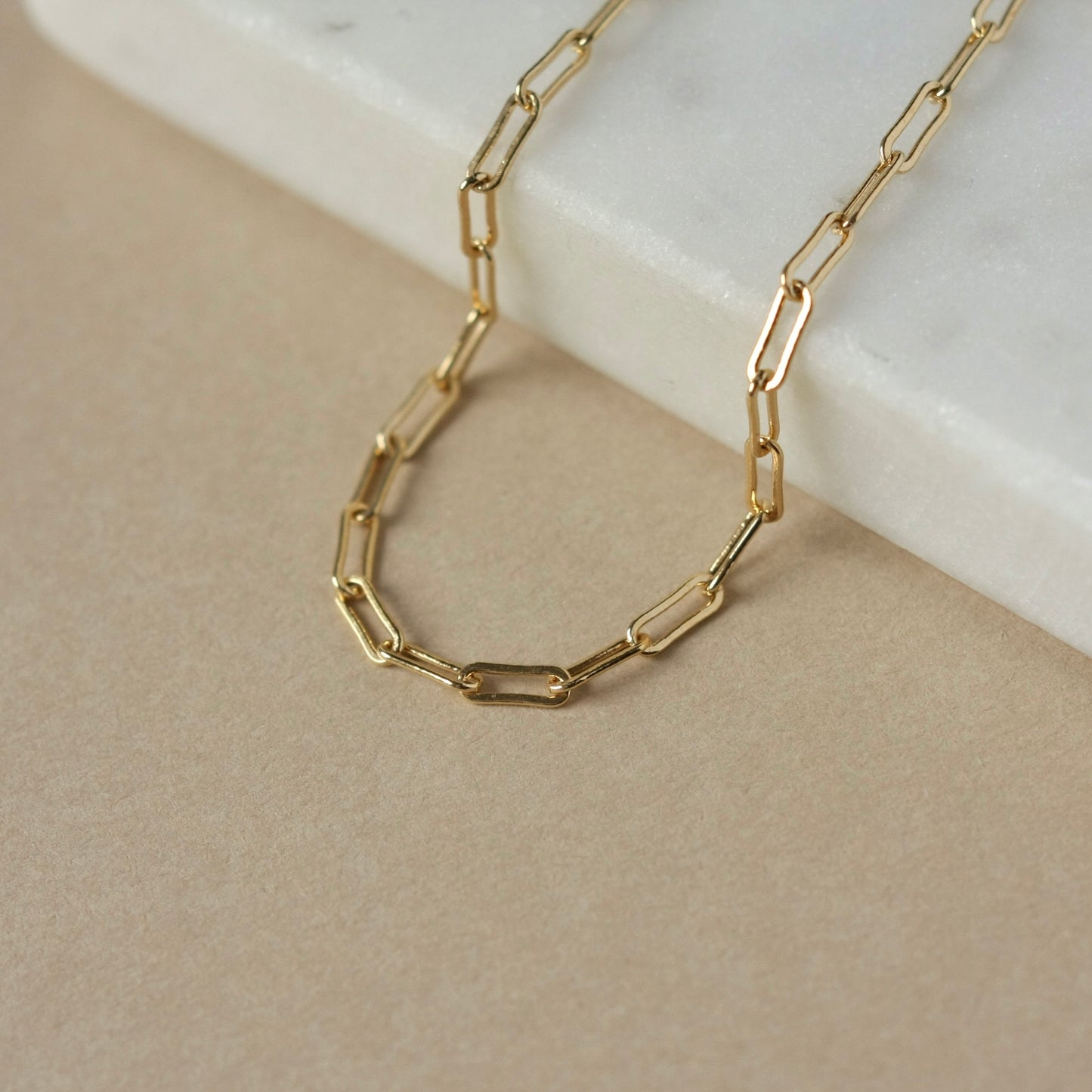 Gold Paper Clip Chain Bracelet