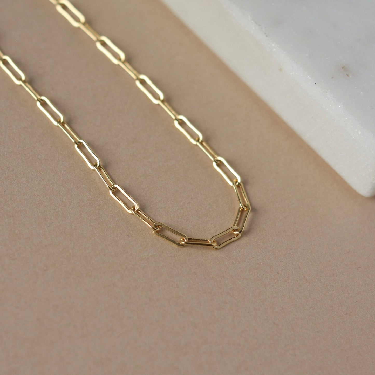 Gold Paper Clip Chain Bracelet